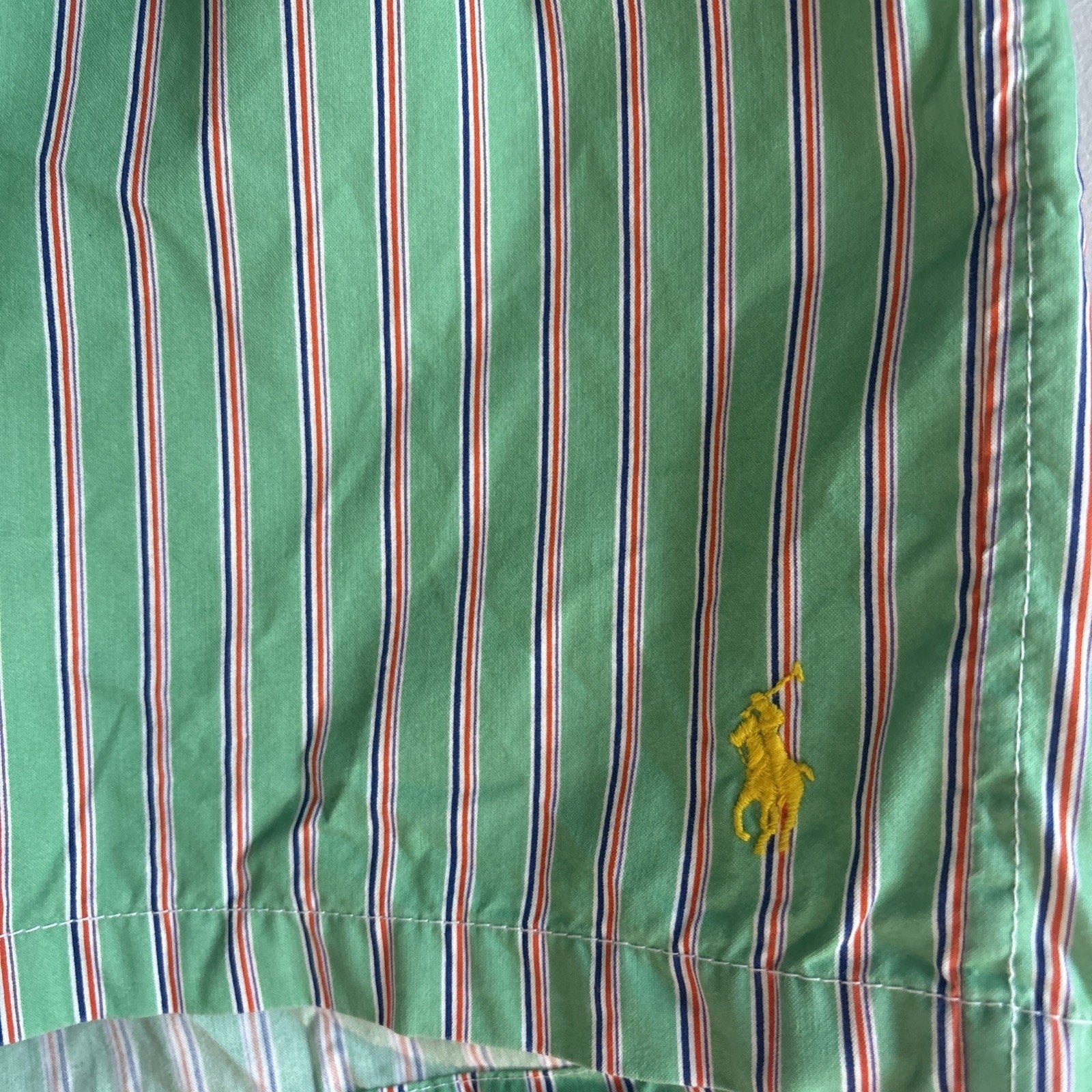 Polo Ralph Lauren Men’s Vintage Preppy, Sz1XB Green Striped swim Trunks