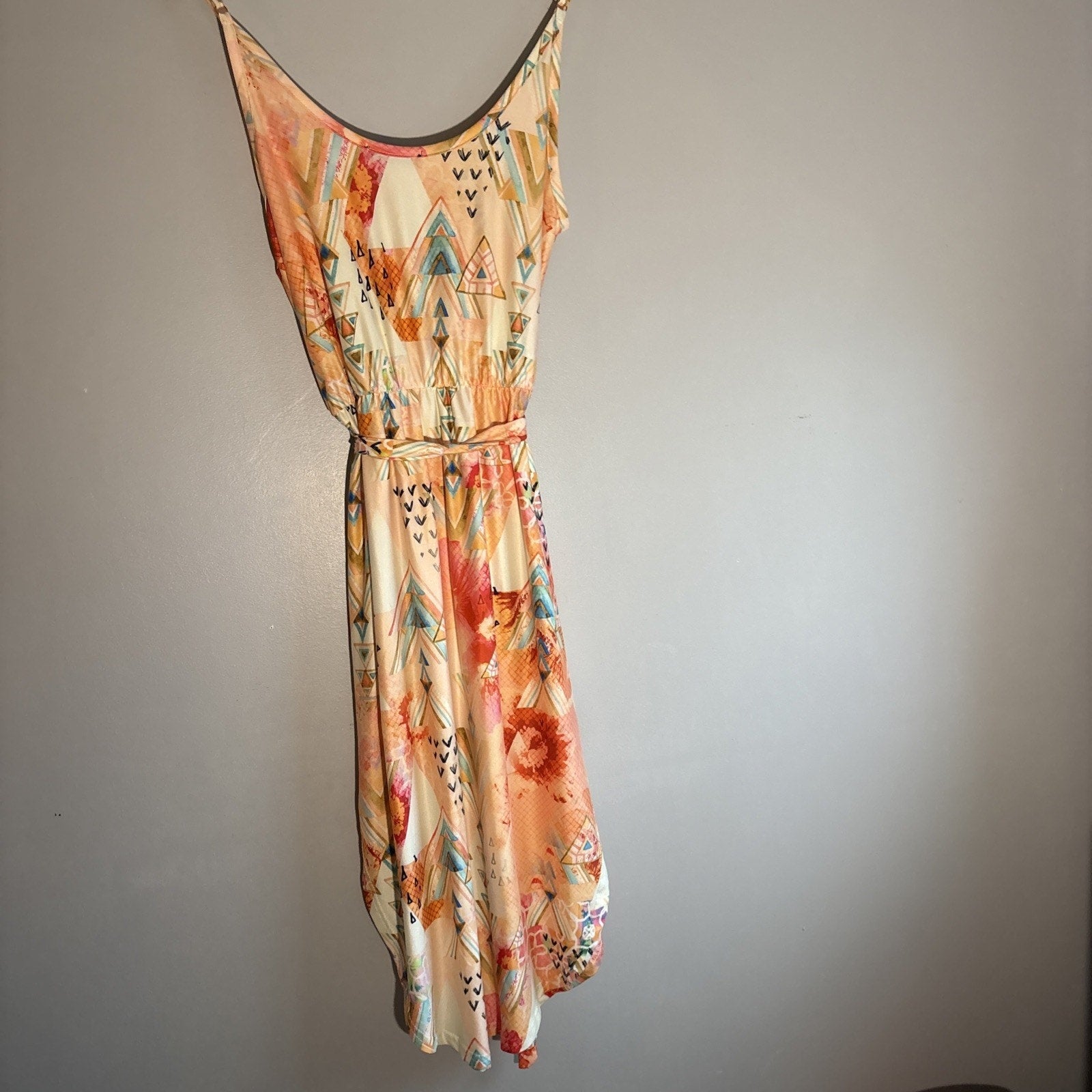LoveU Dear Maxi Summer Dress orange, coral blue pink EmpireWaist L