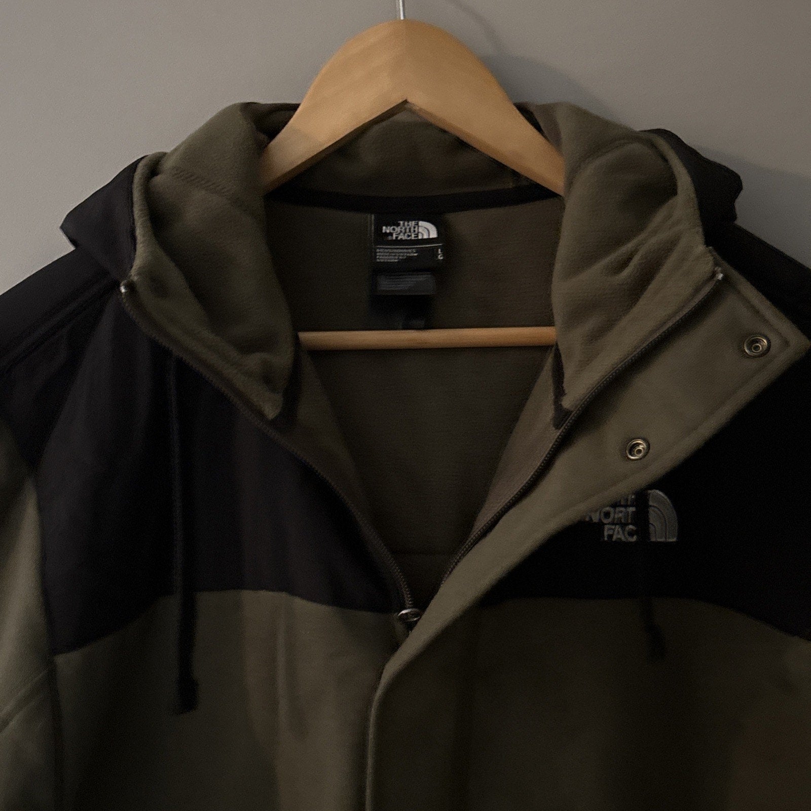 THE NORTH FACE Hoodie Mens L Rivington Full Zip Snap Fleece Sweatshirt Jacket