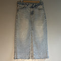 Gap Denim Jean Midi Skirt Frayed Hem Sz 4/27” Light Wash