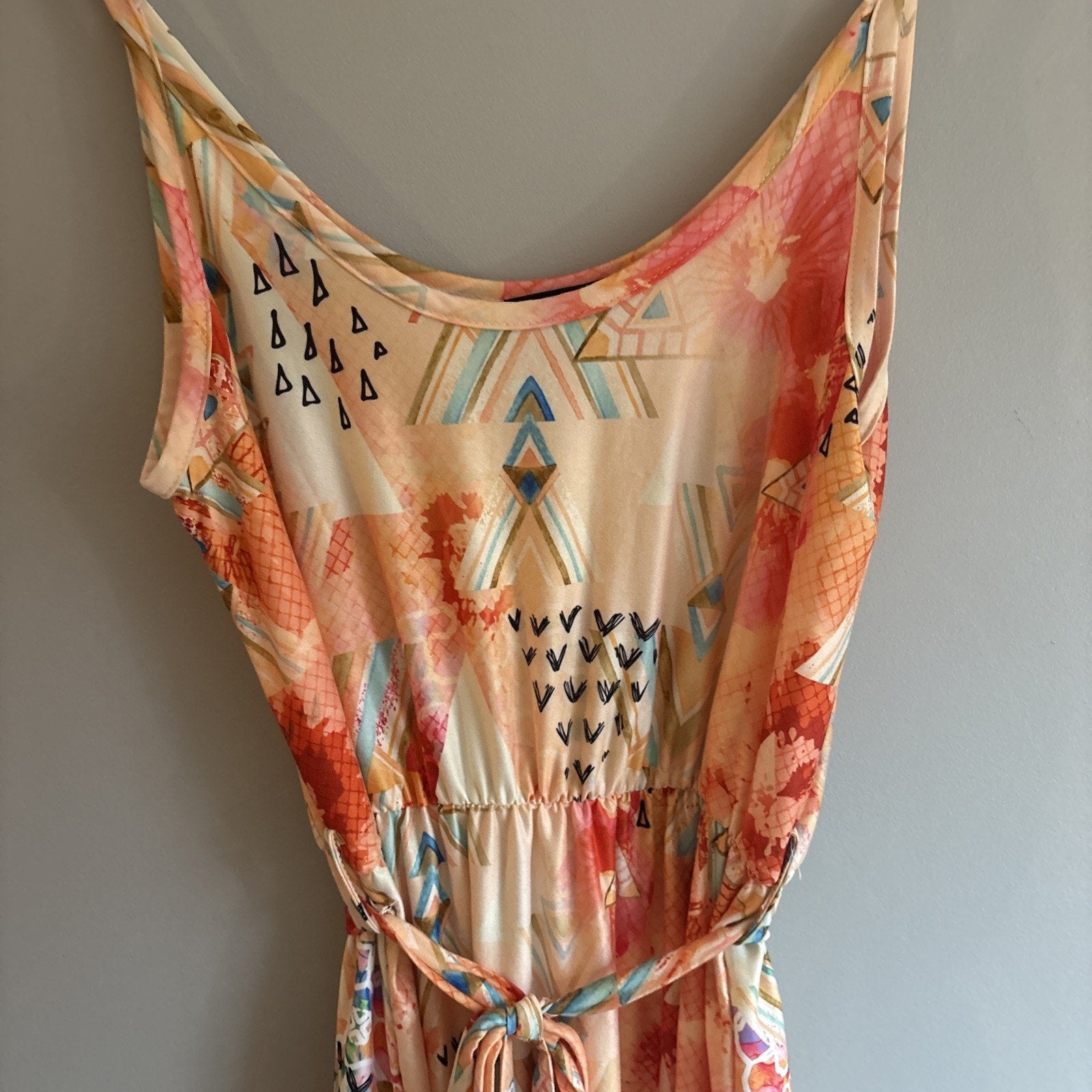 LoveU Dear Maxi Summer Dress orange, coral blue pink EmpireWaist L