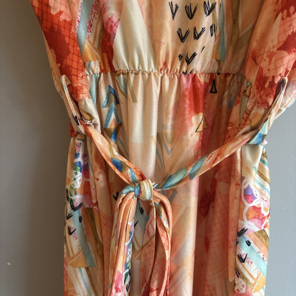LoveU Dear Maxi Summer Dress orange, coral blue pink EmpireWaist L