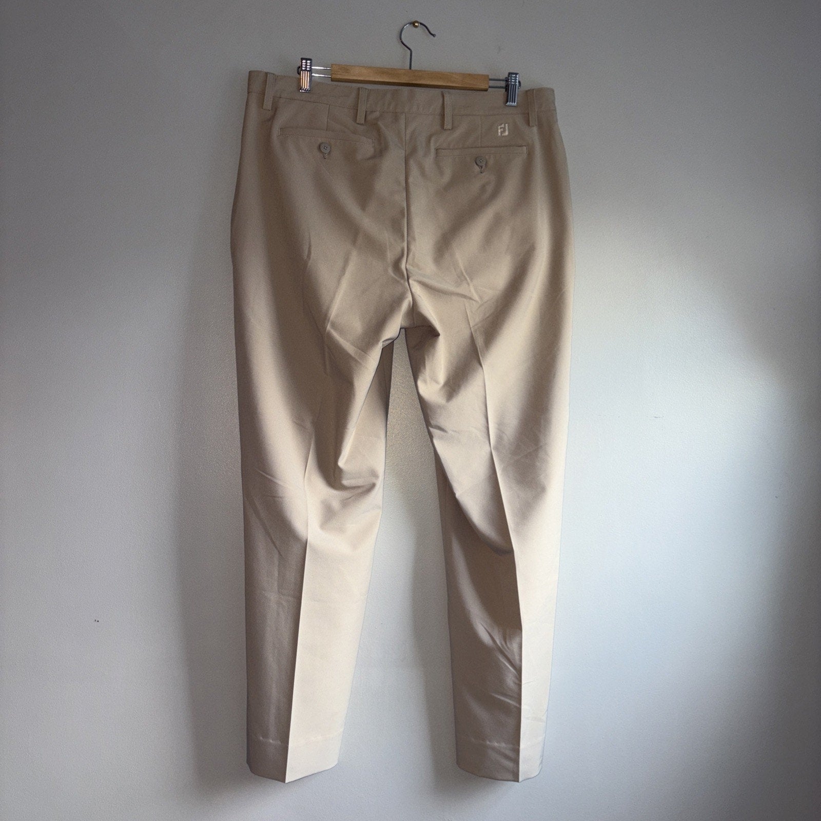Footjoy Pants Mens beige tan Golf Chino Straight 36x30 Performance FJ Wicking