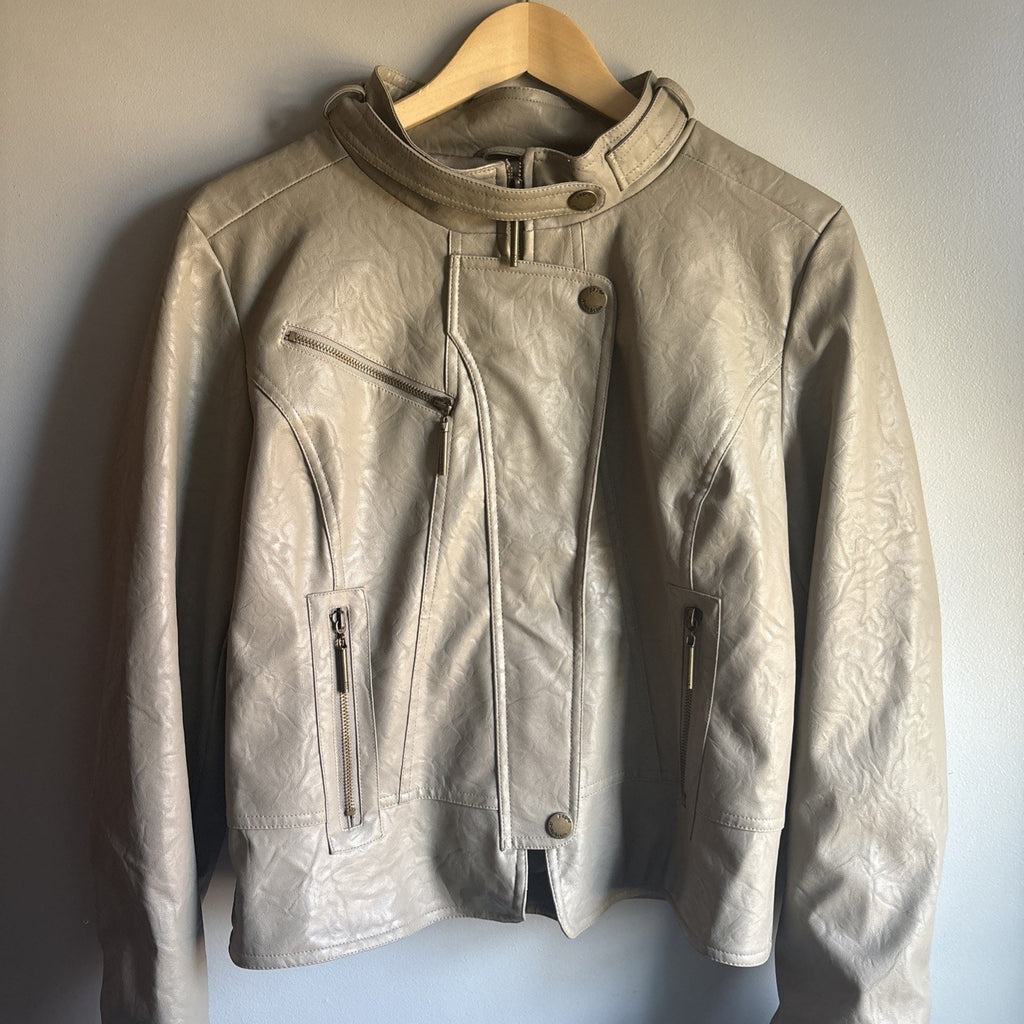 Paper Denim and Cloth Ladies Faux Leather Jacket Size X-Large