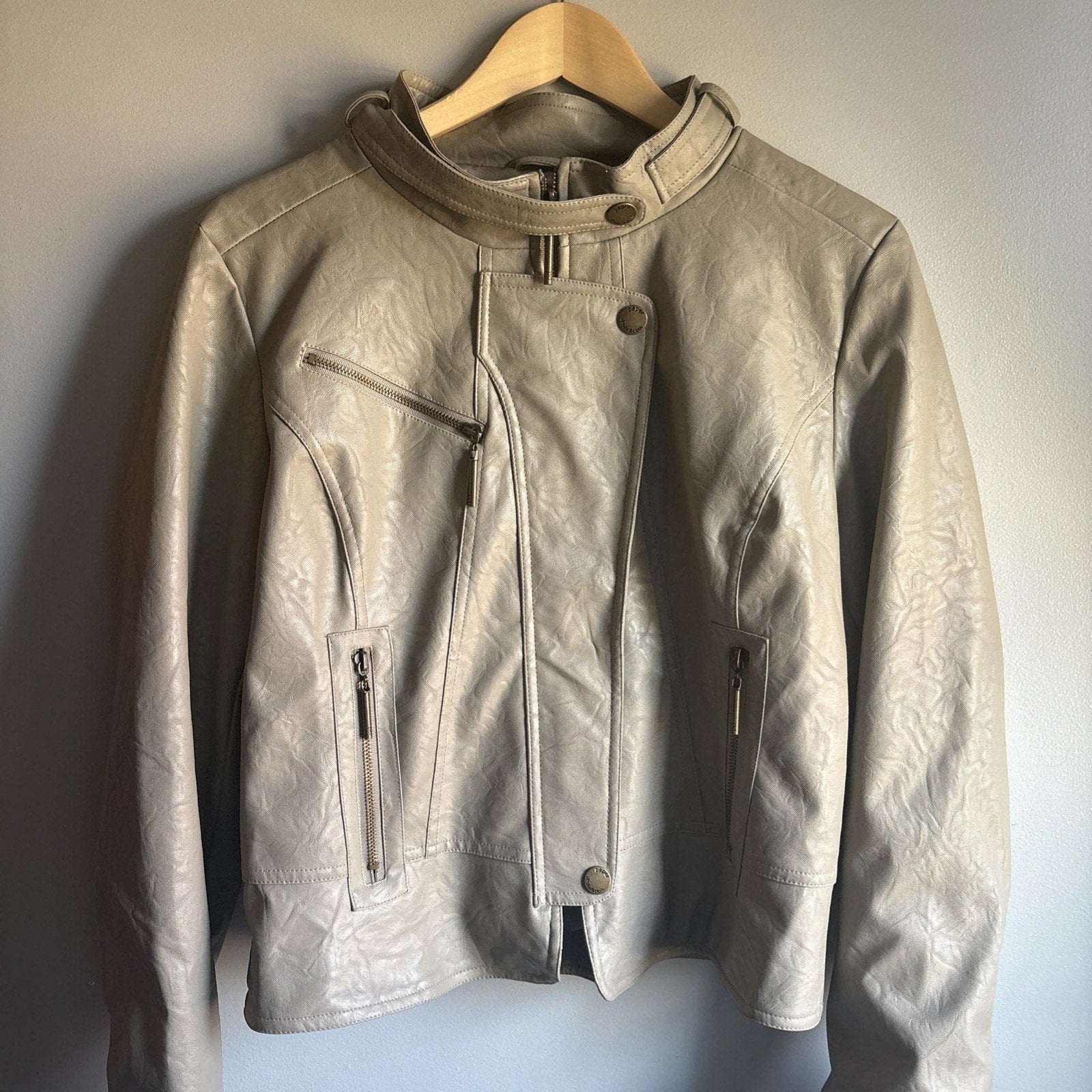 Paper Denim and Cloth Ladies Faux Leather Jacket Size X-Large