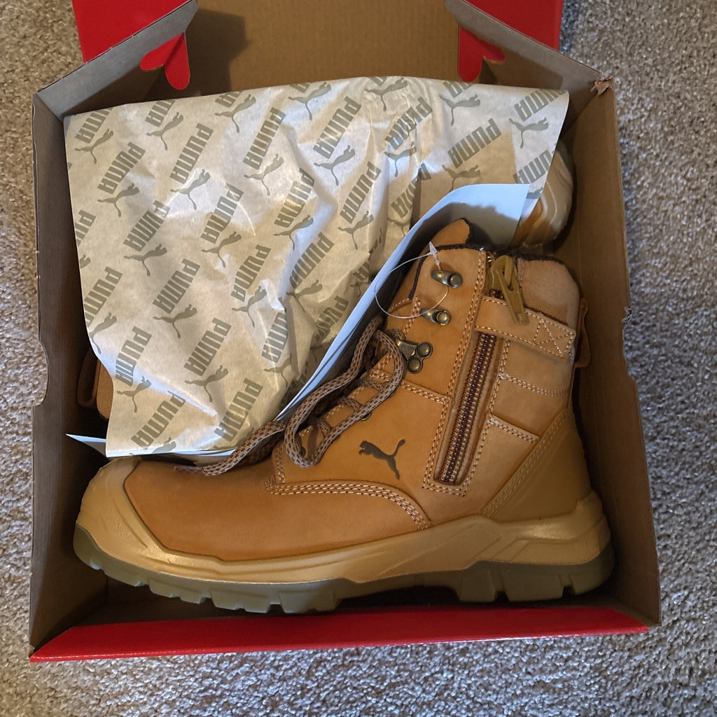 PUMA Safety Men's Conquest CTX High Composite Toe Waterproof Work Boot Wheat 9.5