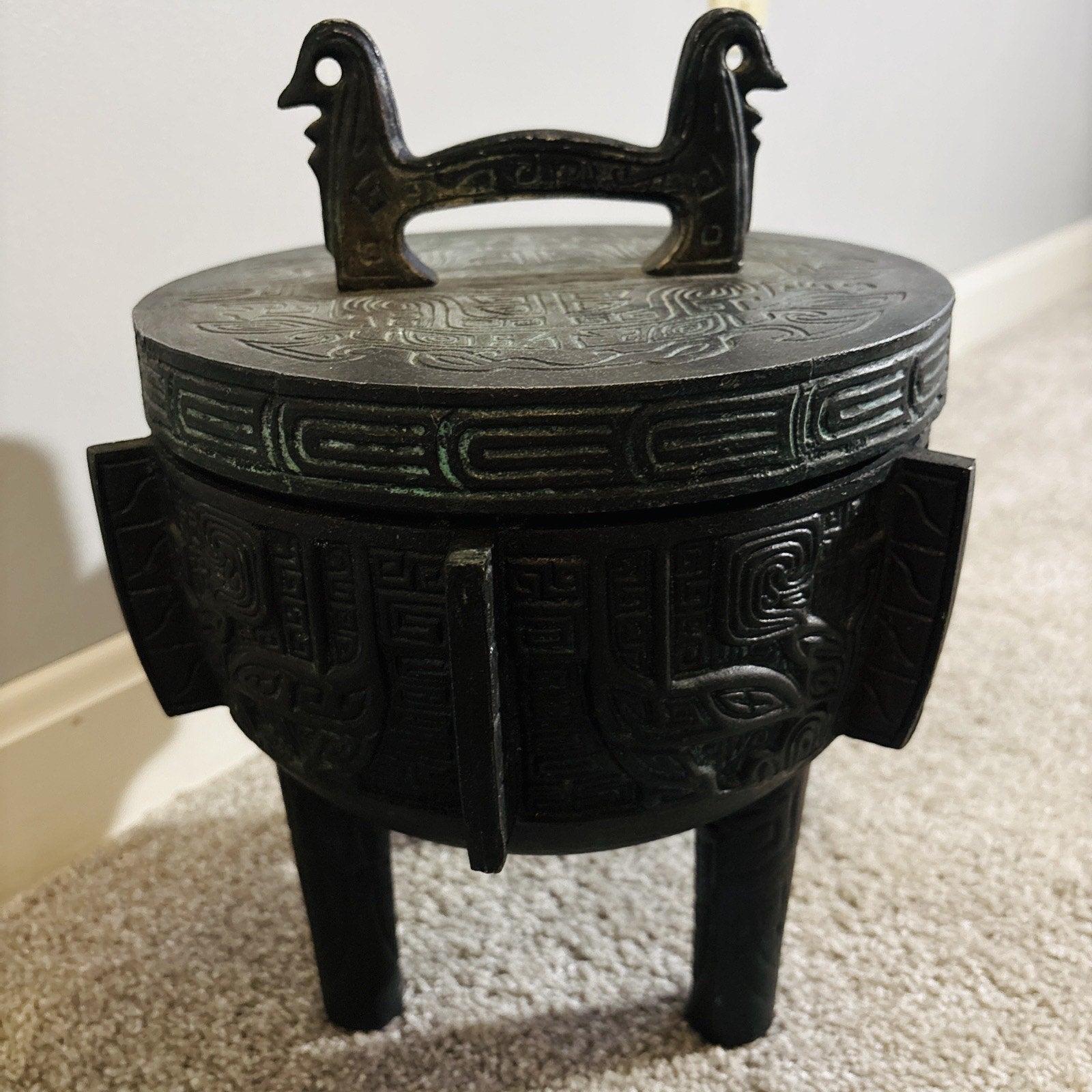 Bronze Tripod Vessel James Mont Style Taiwan Cast Ice Bucket