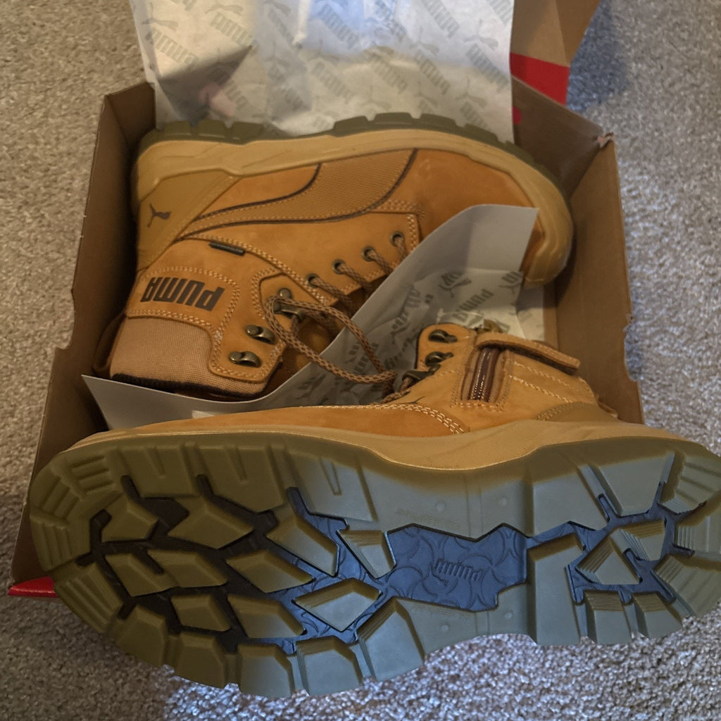 PUMA Safety Men's Conquest CTX High Composite Toe Waterproof Work Boot Wheat 9.5
