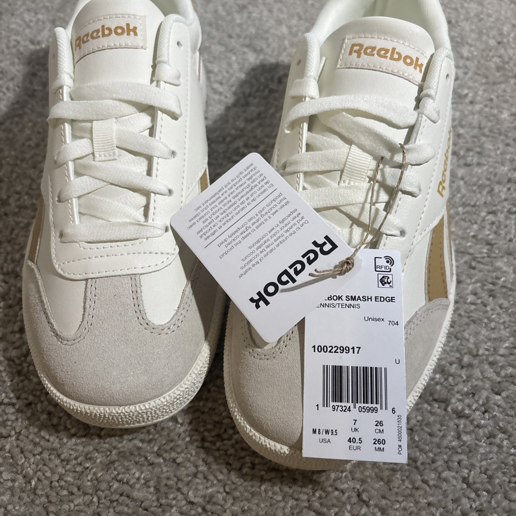 Reebok Smash Edge Chalk Camel Gold Women 9.5/Men8 Unisex Casual Lifestyle Shoes