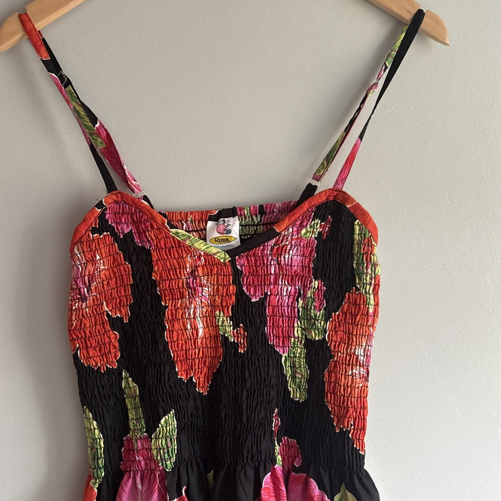 RIMA..SPAGHETTI STRAP..TROPICAL FLORAL..DRESS..NWOT One size pink orange OS