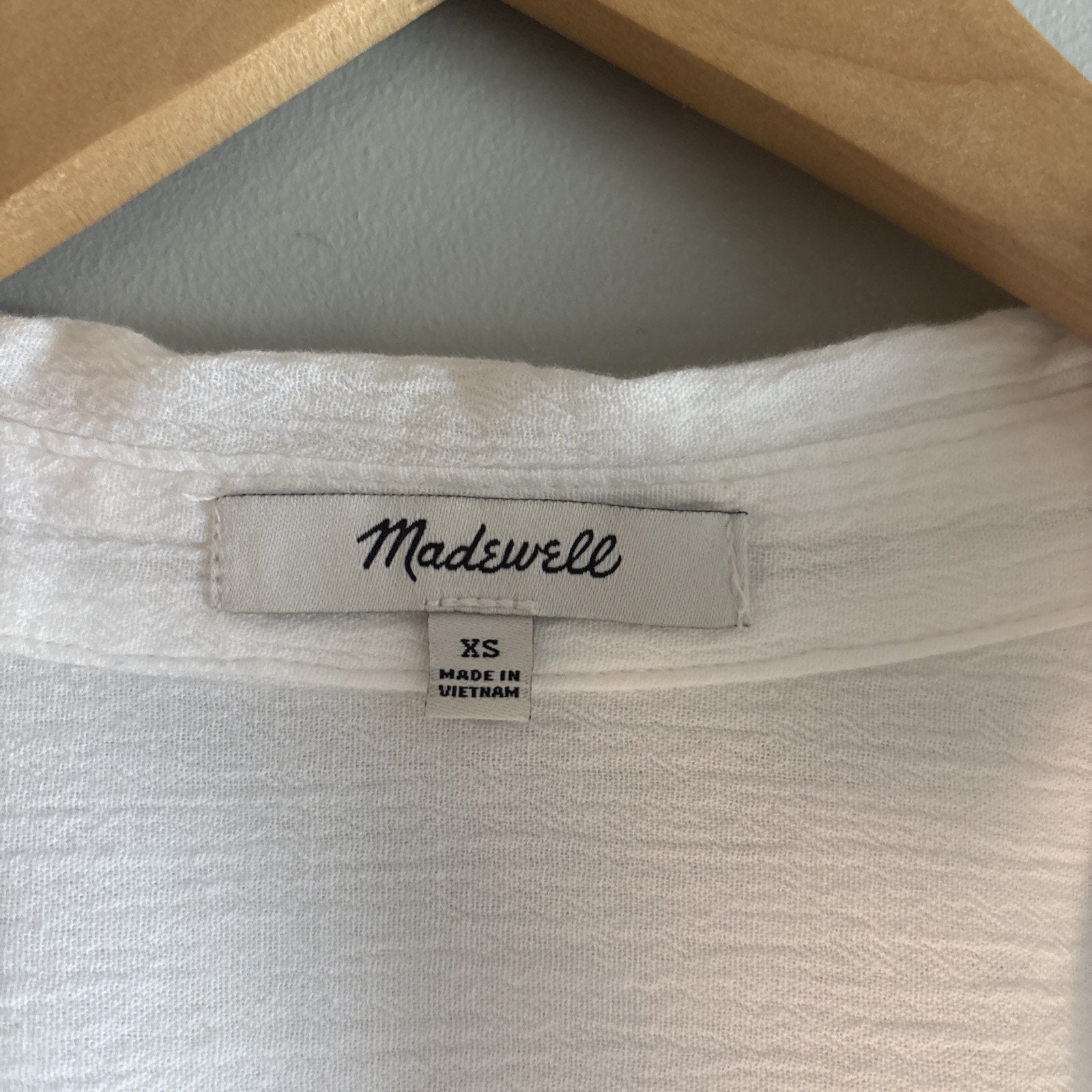 Madewell Solid White Collared Dolman Short Sleeve Top Size XL