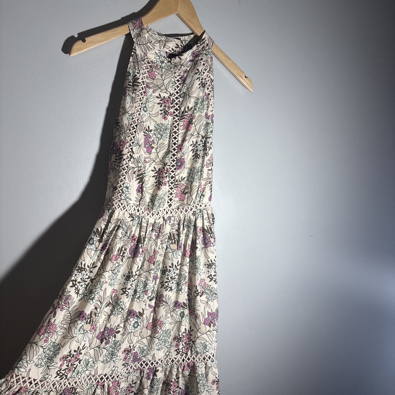 Anthropologie Sunday Mi Amor Floral Backless Dress Size Medium