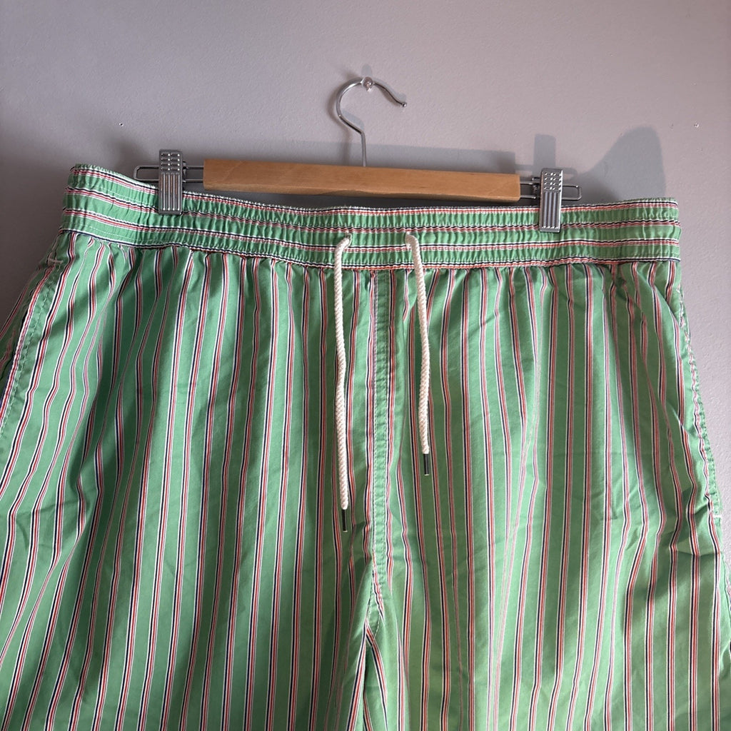 Polo Ralph Lauren Men’s Vintage Preppy, Sz1XB Green Striped swim Trunks
