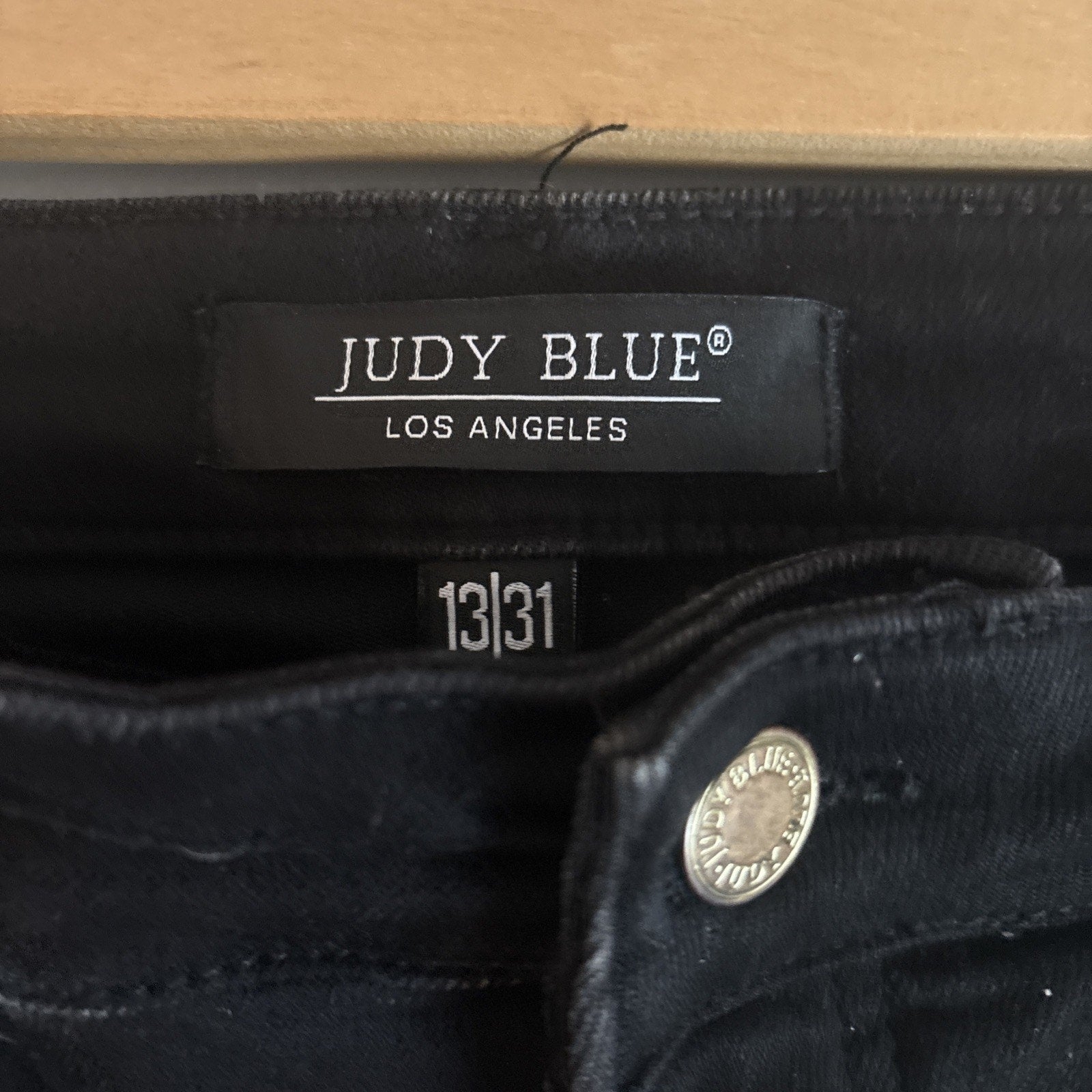 Judy Blue Jeans Women 31 Black Wide Leg Crop High Waist Stretch Boho Raw Hem