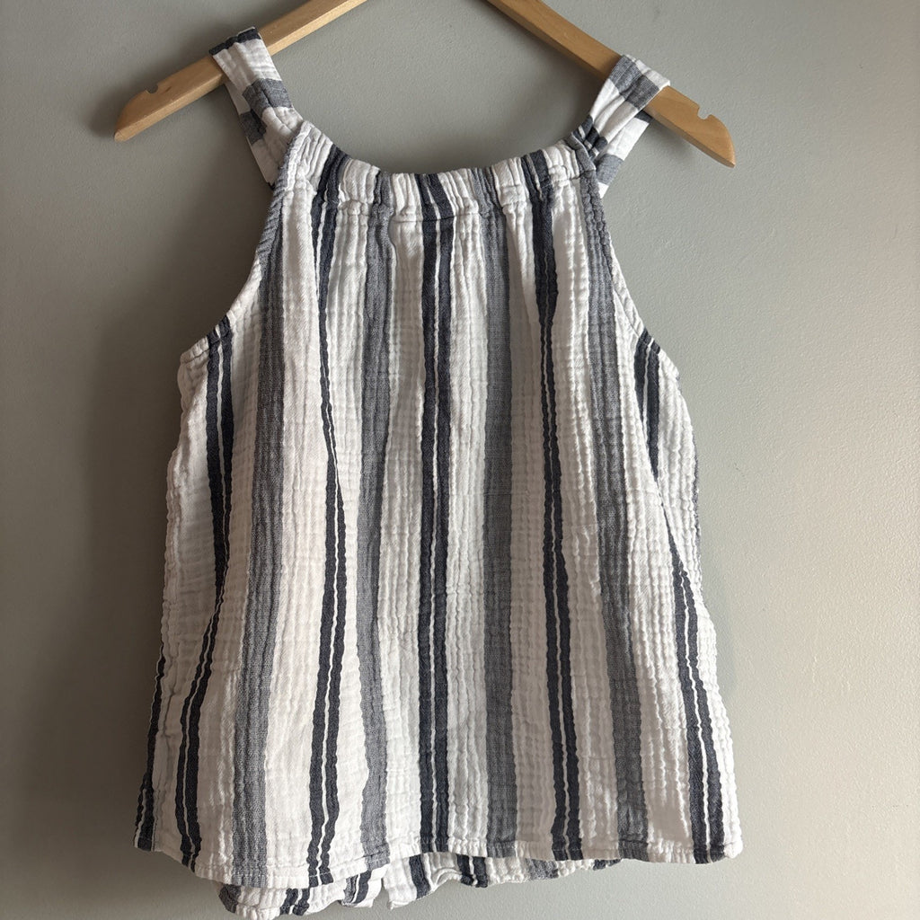 Women’s Gap Halter Style Tank Striped Cheese Cloth Like Material Button Down ￼