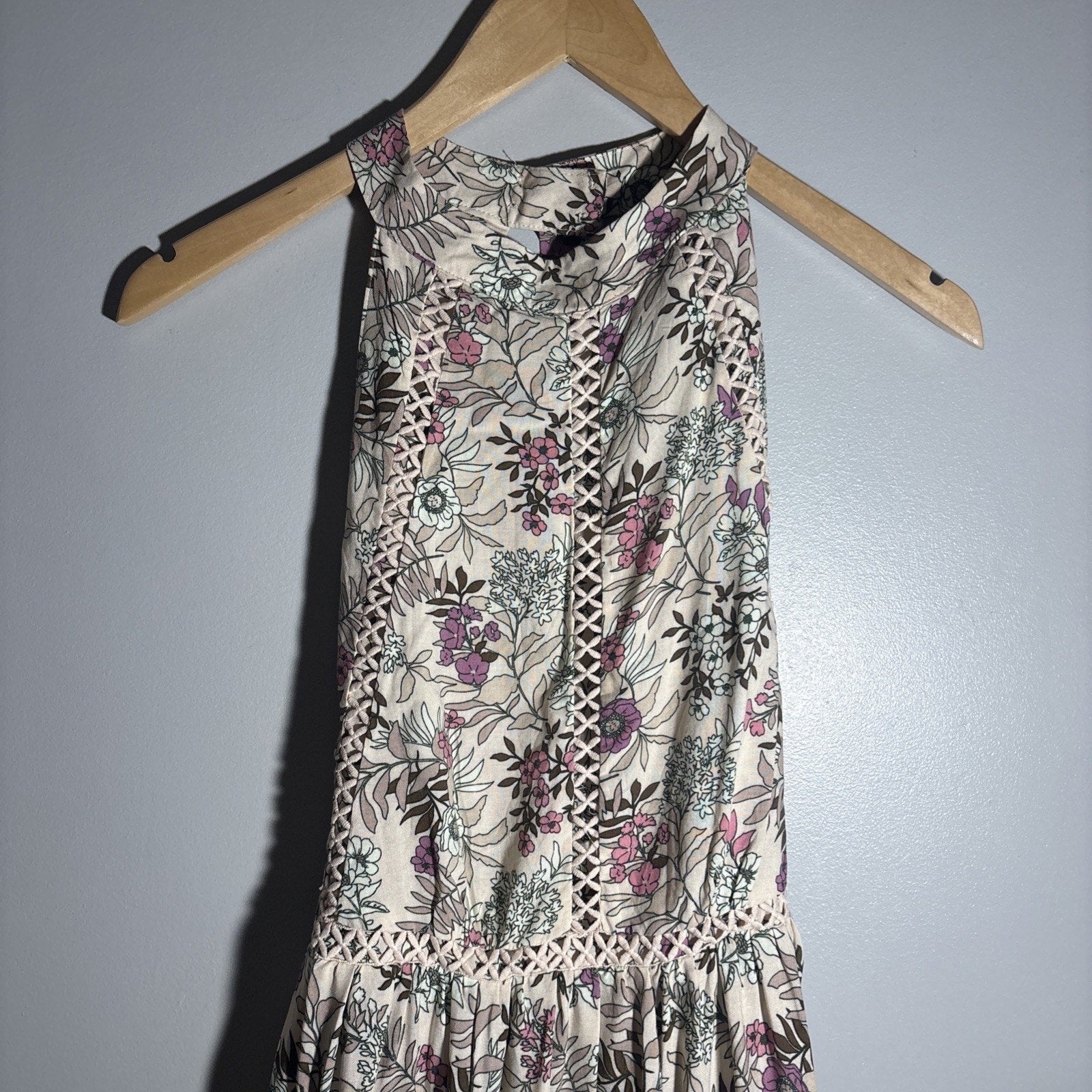 Anthropologie Sunday Mi Amor Floral Backless Dress Size Medium