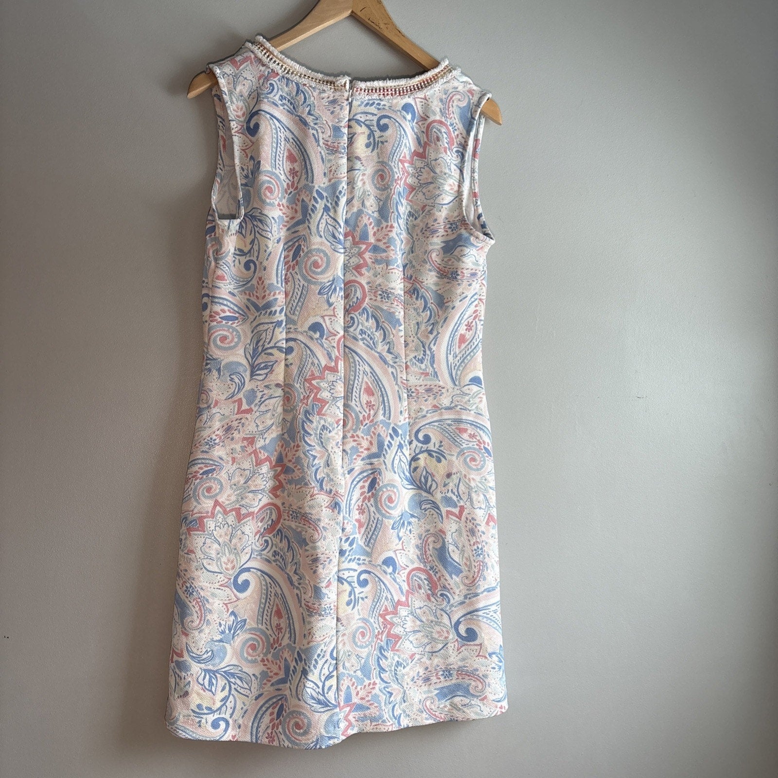 Laundry by Shelli Segal Women's Pink & Blue Floral V-Neck Sleeveless Dress Sz 6