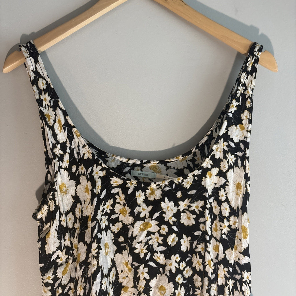Kimchi Blue by Urban Outfitters Black Yellow Floral Crop Top Size Medium