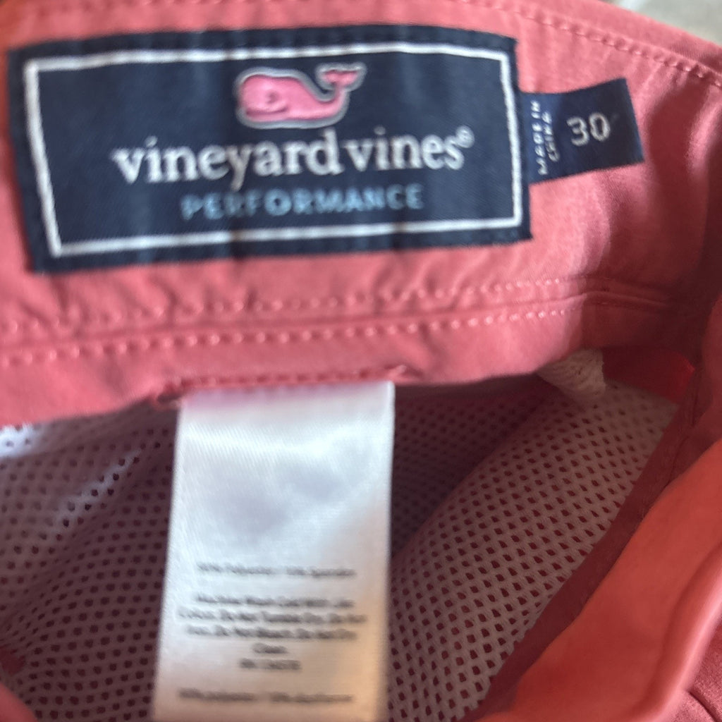 Vineyard Vines Shorts Mens Size 30 Salmon Coral Flat Front Chino Lightweight