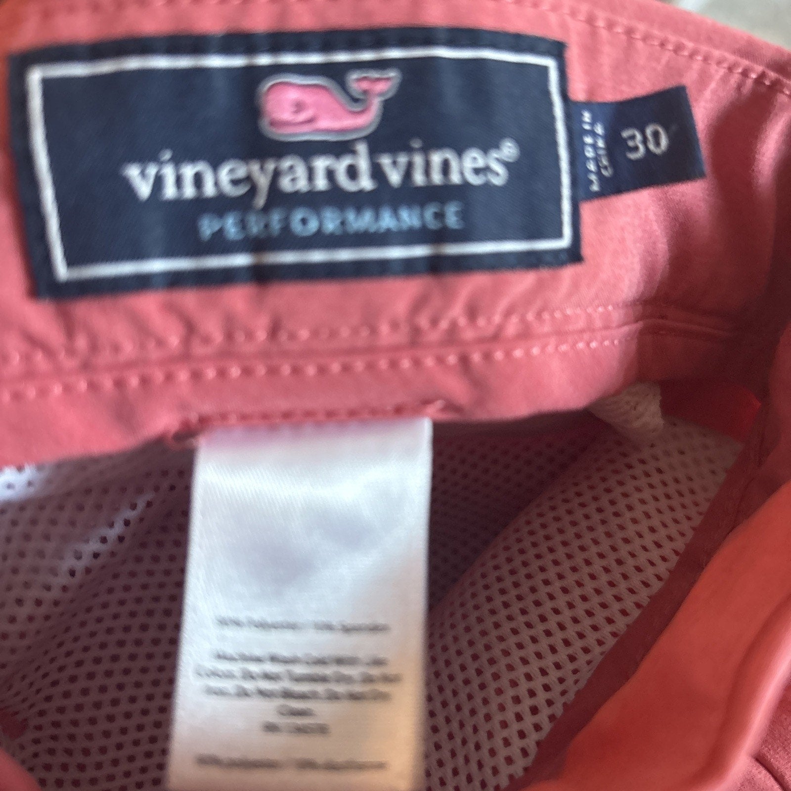 Vineyard Vines Shorts Mens Size 30 Salmon Coral Flat Front Chino Lightweight