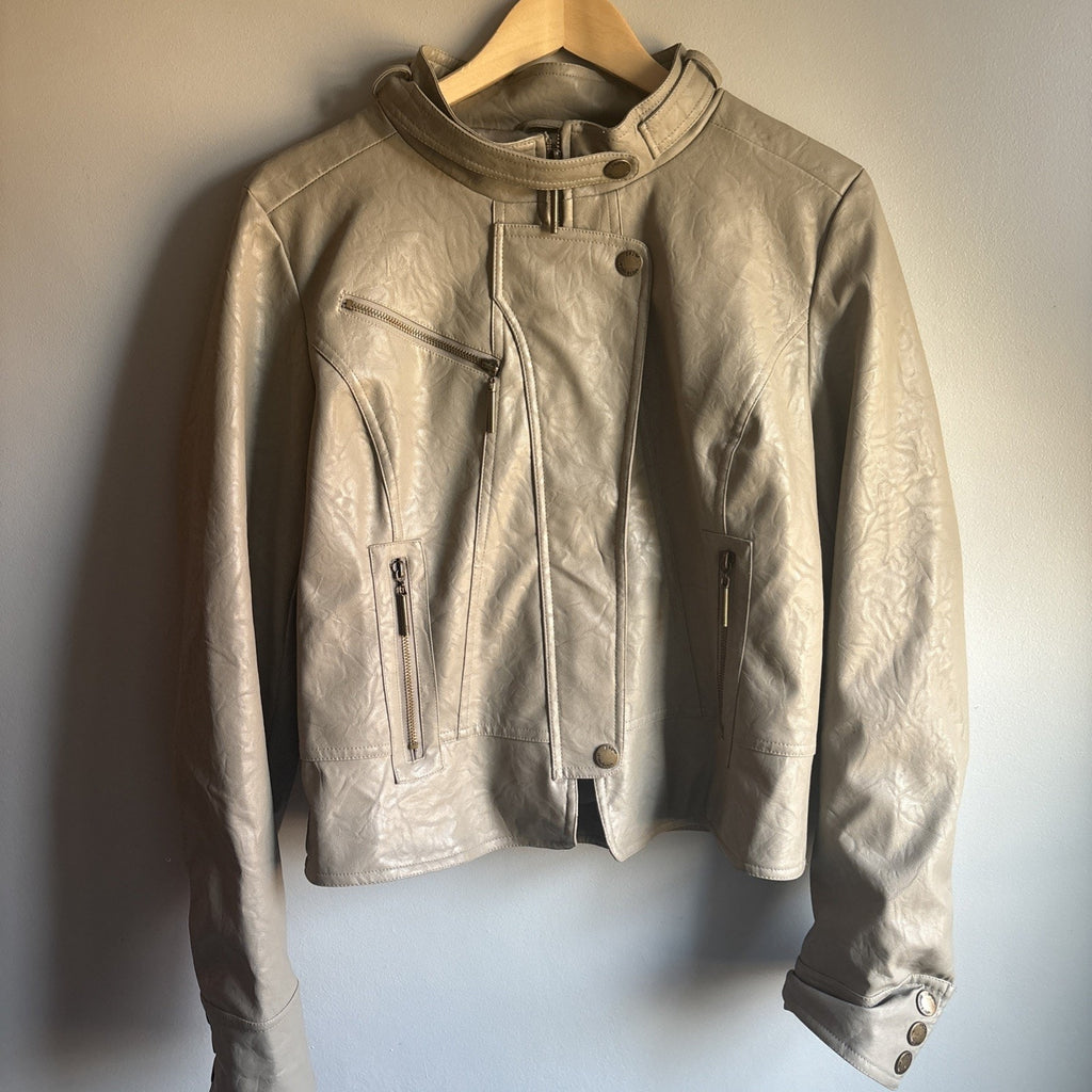 Paper Denim and Cloth Ladies Faux Leather Jacket Size X-Large