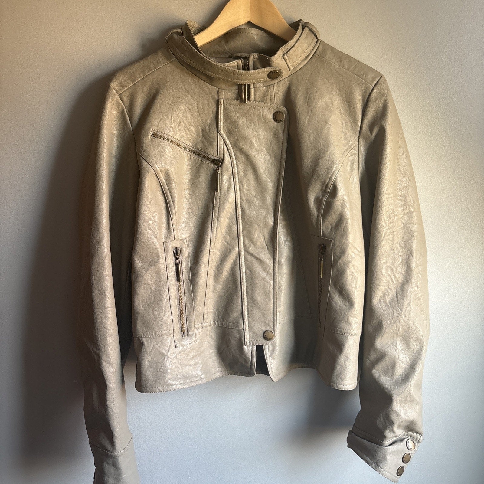 Paper Denim and Cloth Ladies Faux Leather Jacket Size X-Large