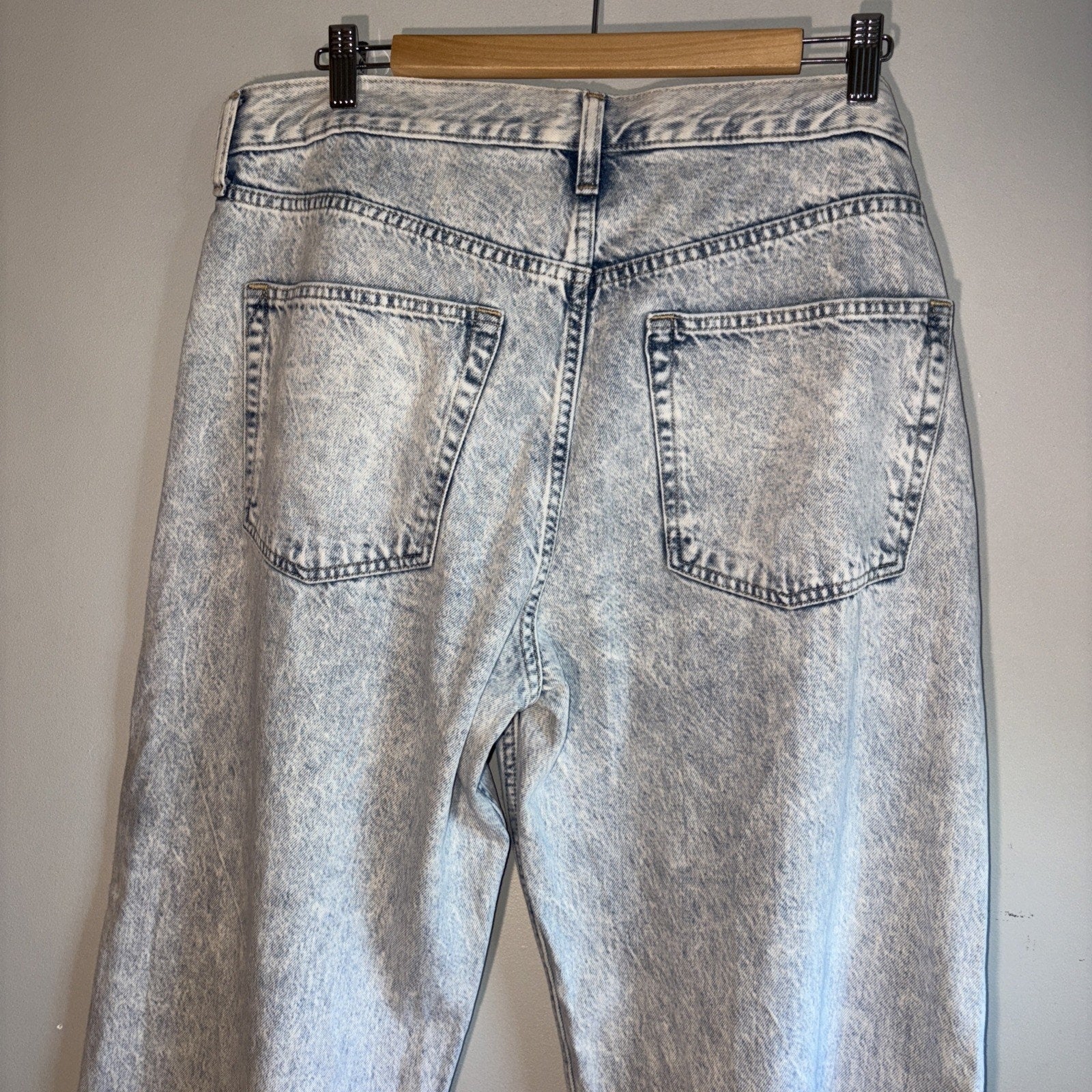 Gap Wide Leg Distressed Blue Denim Jeans Size 14/32 31” Inseam