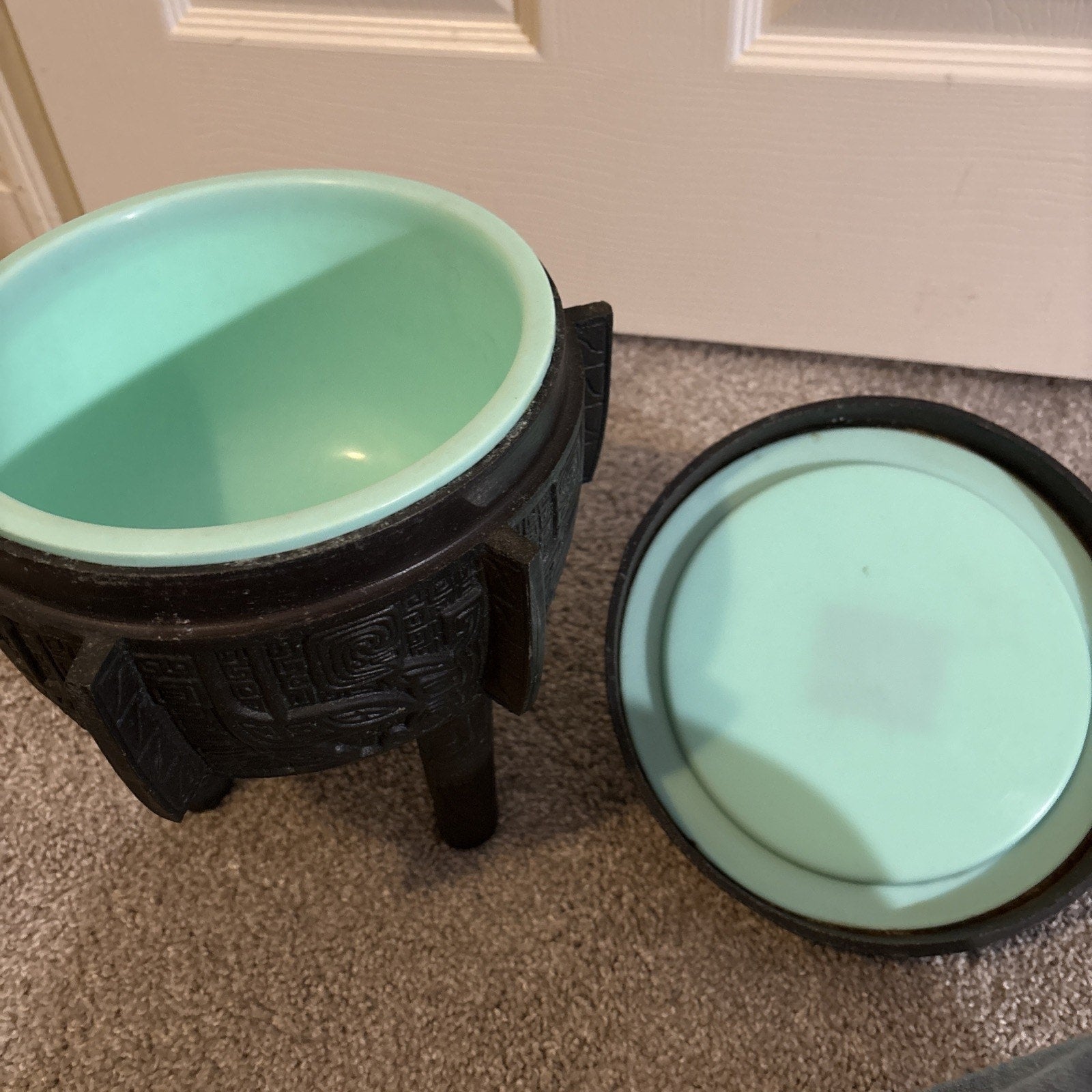 Bronze Tripod Vessel James Mont Style Taiwan Cast Ice Bucket