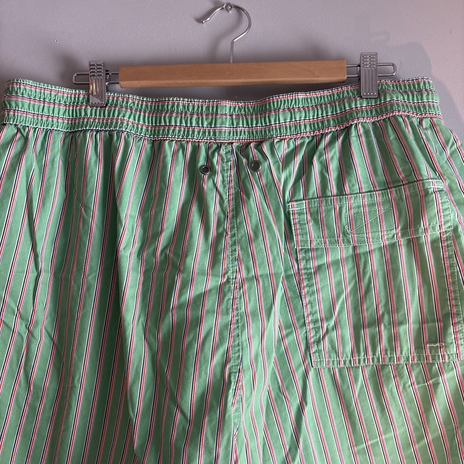 Polo Ralph Lauren Men’s Vintage Preppy, Sz1XB Green Striped swim Trunks