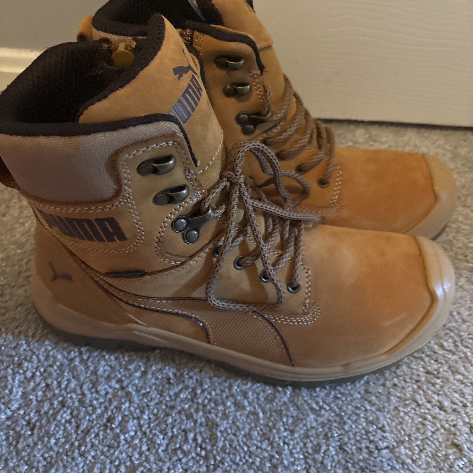 PUMA Safety Men's Conquest CTX High Composite Toe Waterproof Work Boot Wheat 9.5