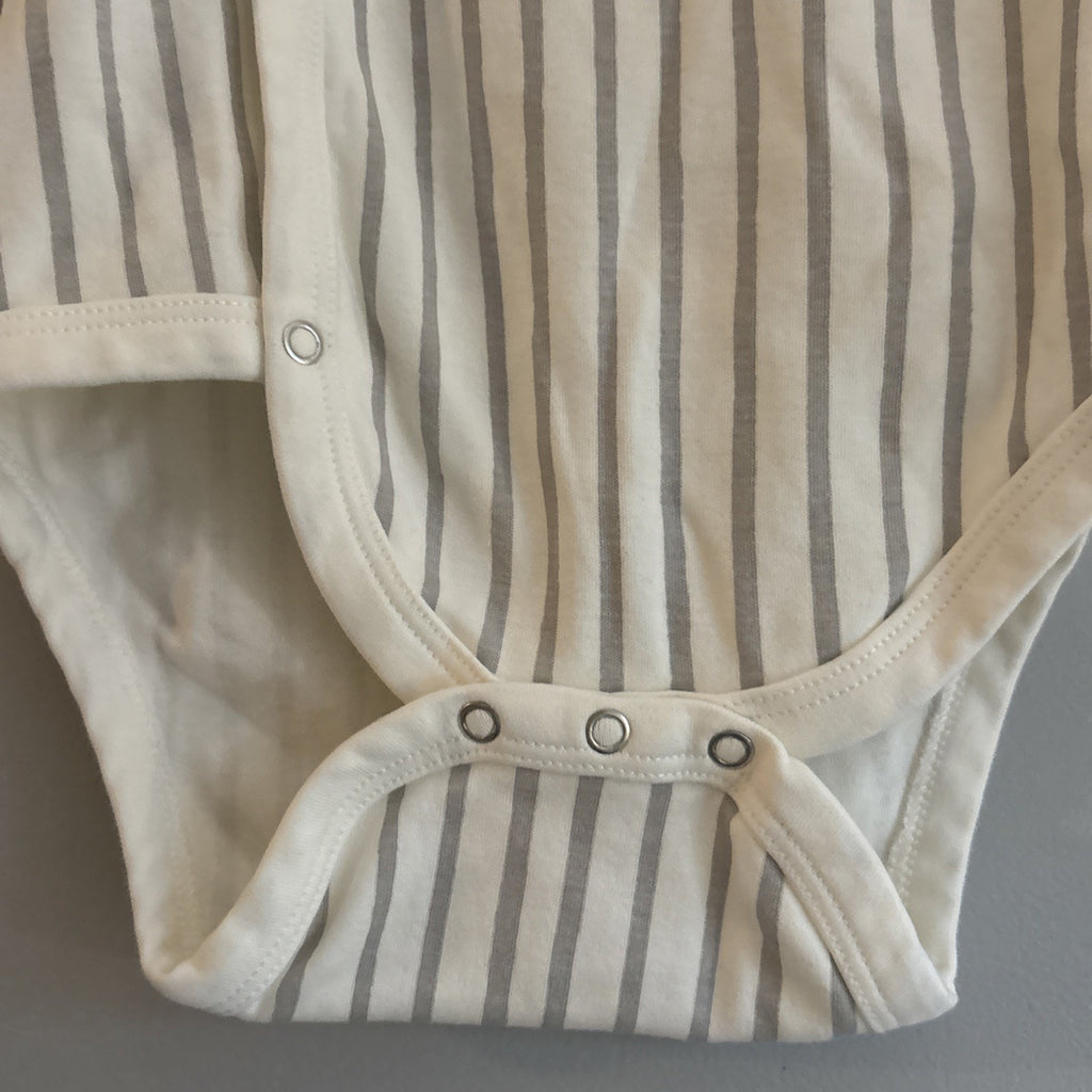 Pehr Baby Short Sleeve Tie Front Striped One Piece Kimono Size 12-18 Mo organic