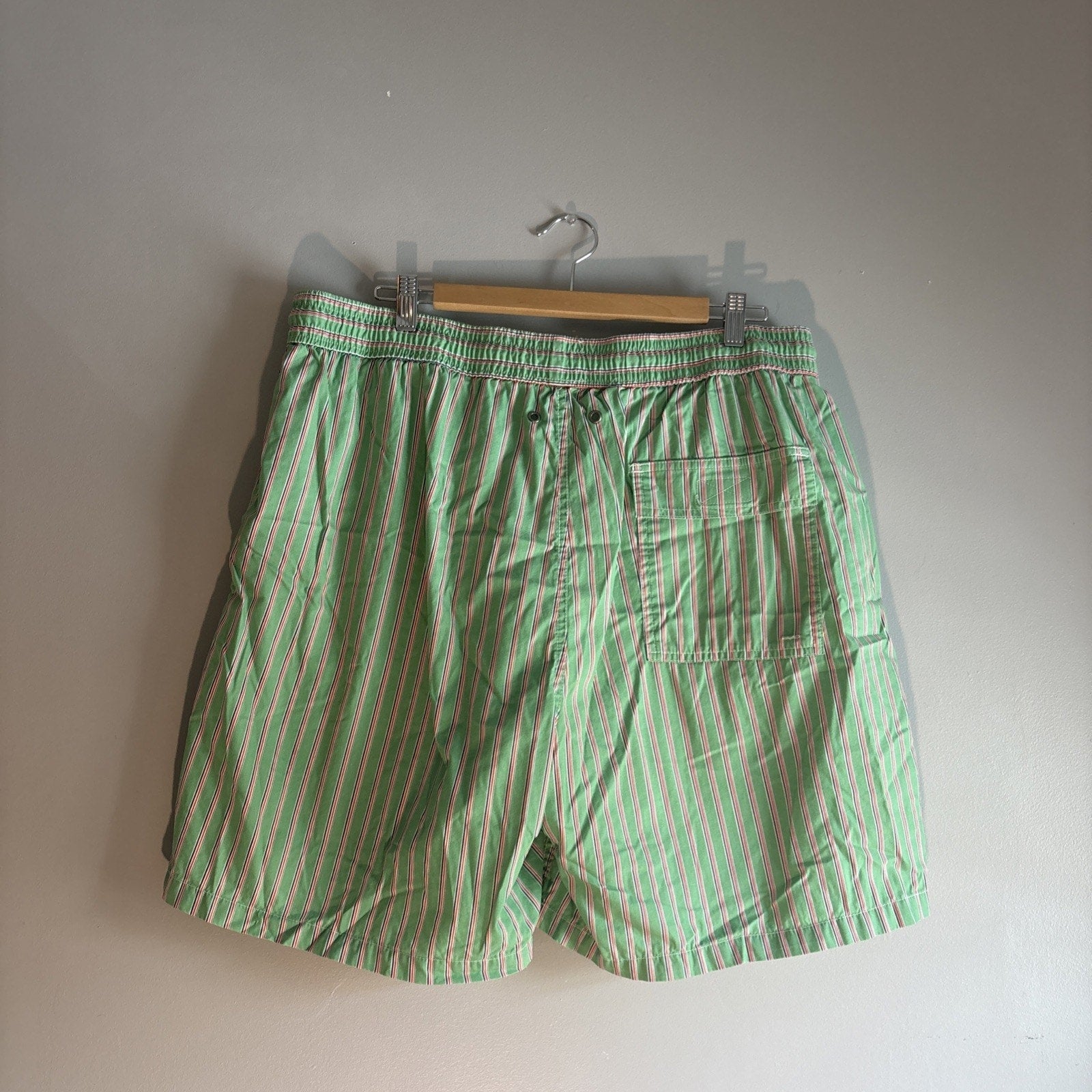 Polo Ralph Lauren Men’s Vintage Preppy, Sz1XB Green Striped swim Trunks