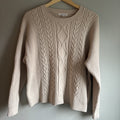 Workshop Republic clothing XL sweater Cable Knit beige Crew Neck Classic Preppy