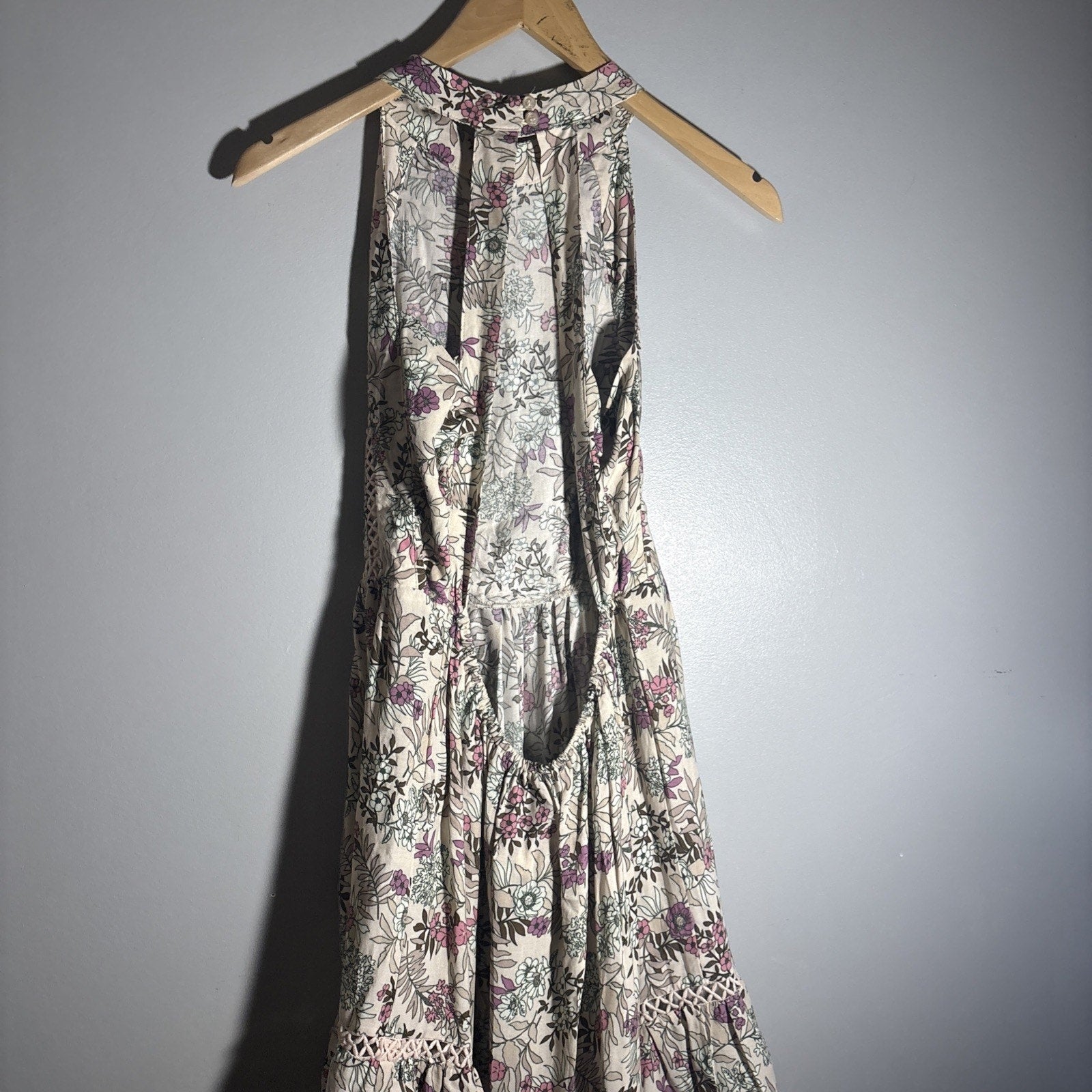 Anthropologie Sunday Mi Amor Floral Backless Dress Size Medium