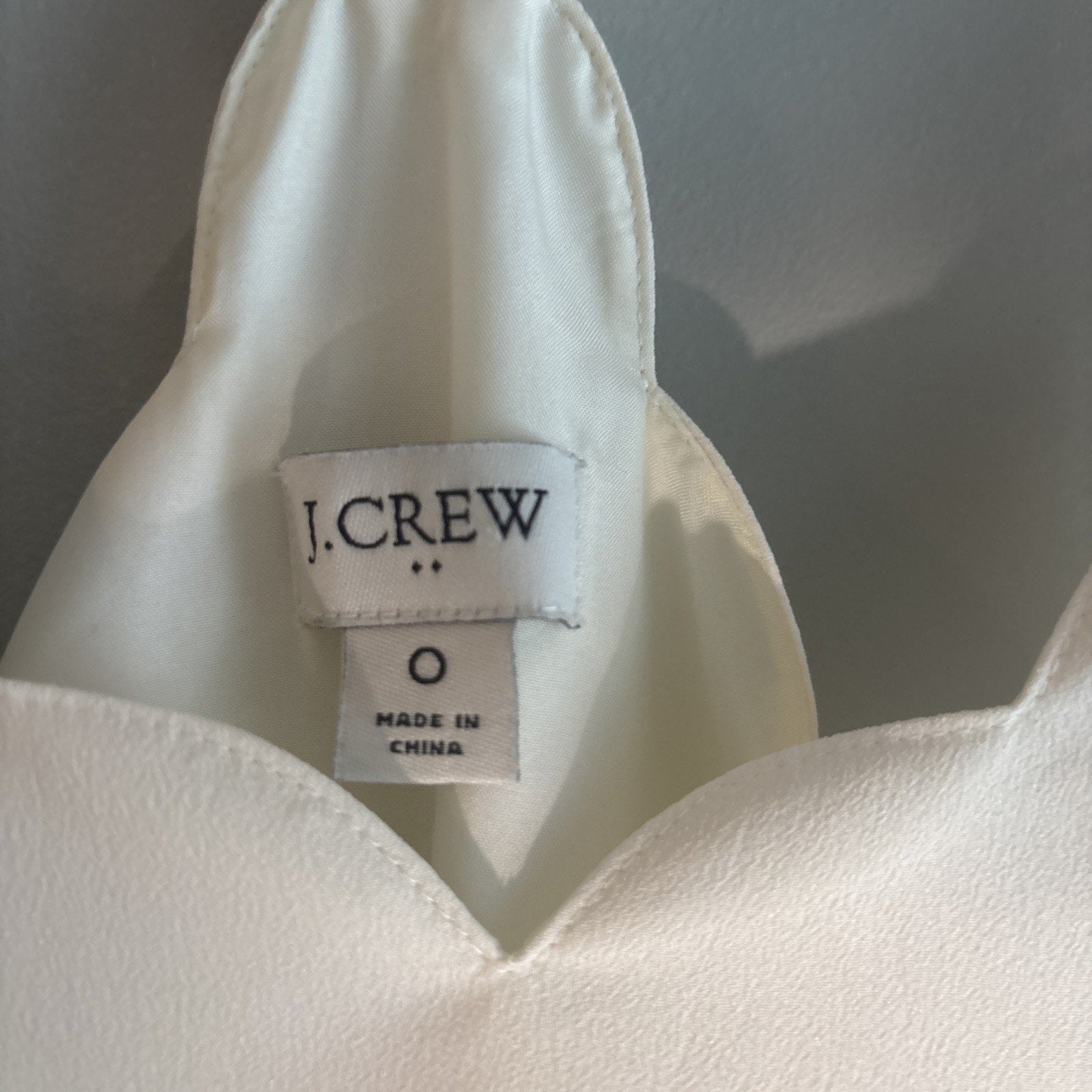 Jcrew Women Cream Ivory Scalloped Cami SZ 0