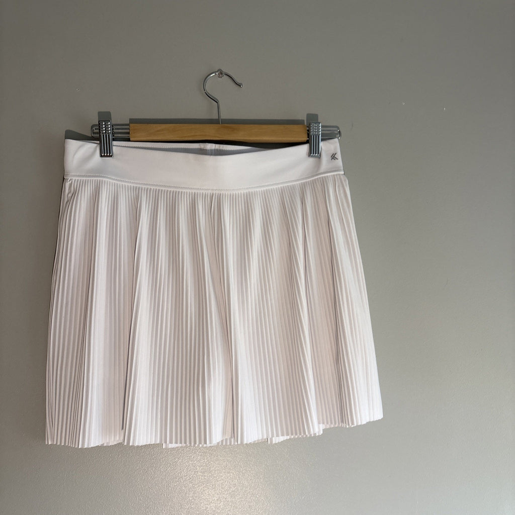 Kyodan Women's White Pleated Stretch Athletic Tennis Golf Skort Size M