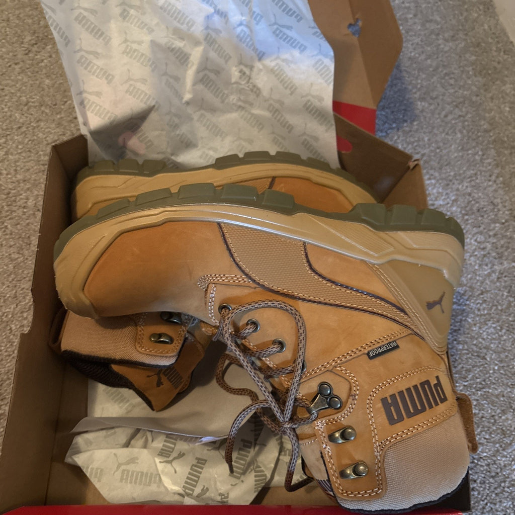 PUMA Safety Men's Conquest CTX High Composite Toe Waterproof Work Boot Wheat 9.5