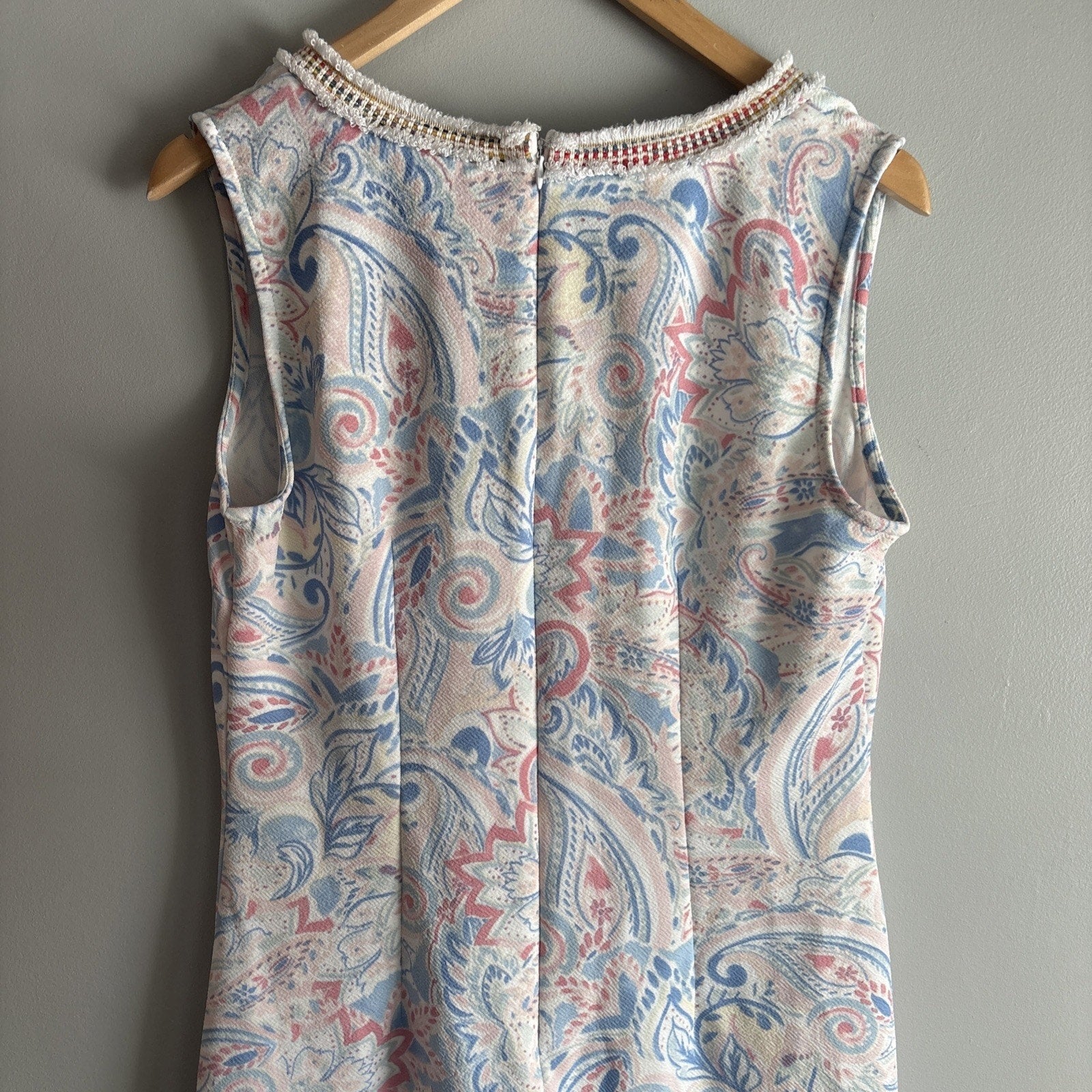 Laundry by Shelli Segal Women's Pink & Blue Floral V-Neck Sleeveless Dress Sz 6