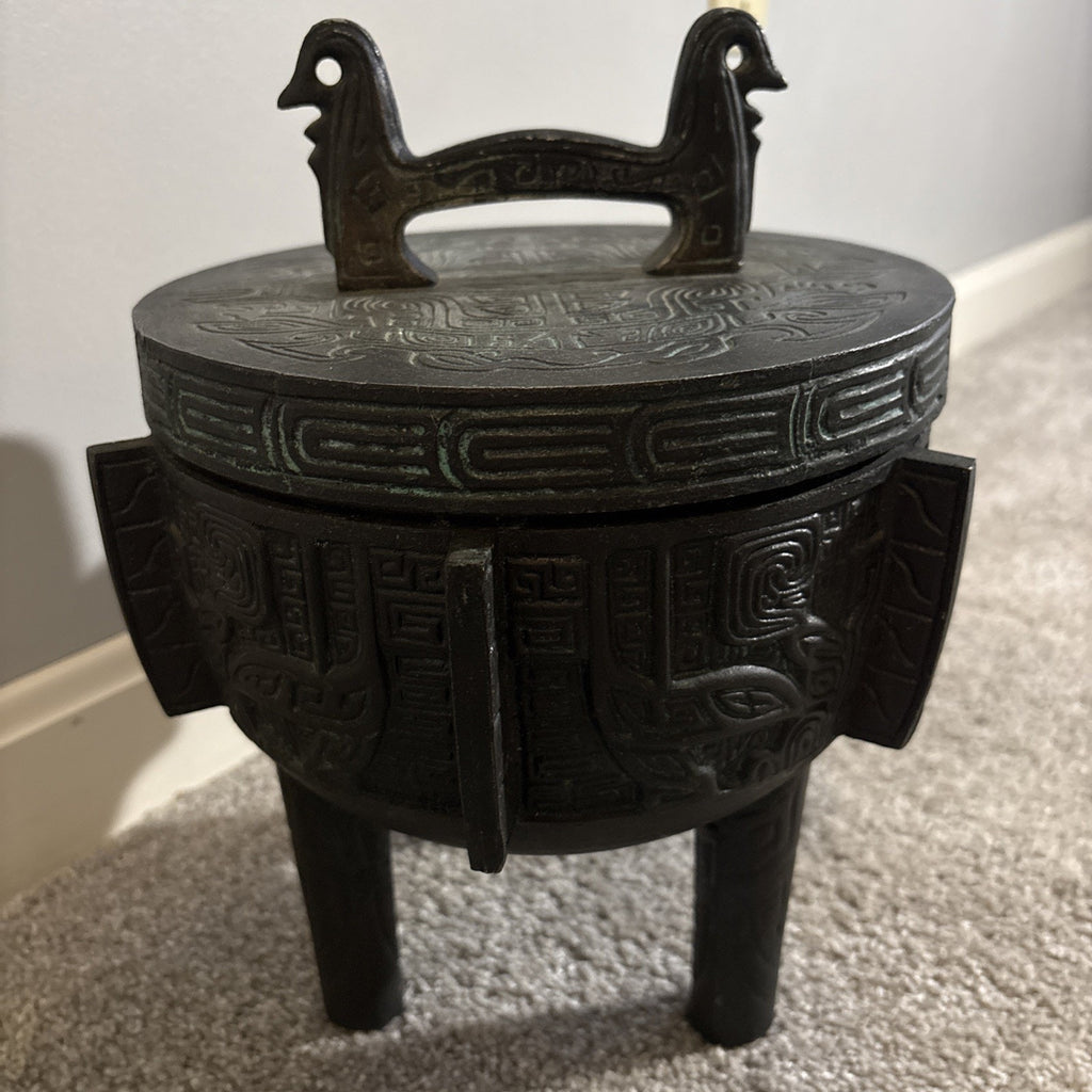 Bronze Tripod Vessel James Mont Style Taiwan Cast Ice Bucket