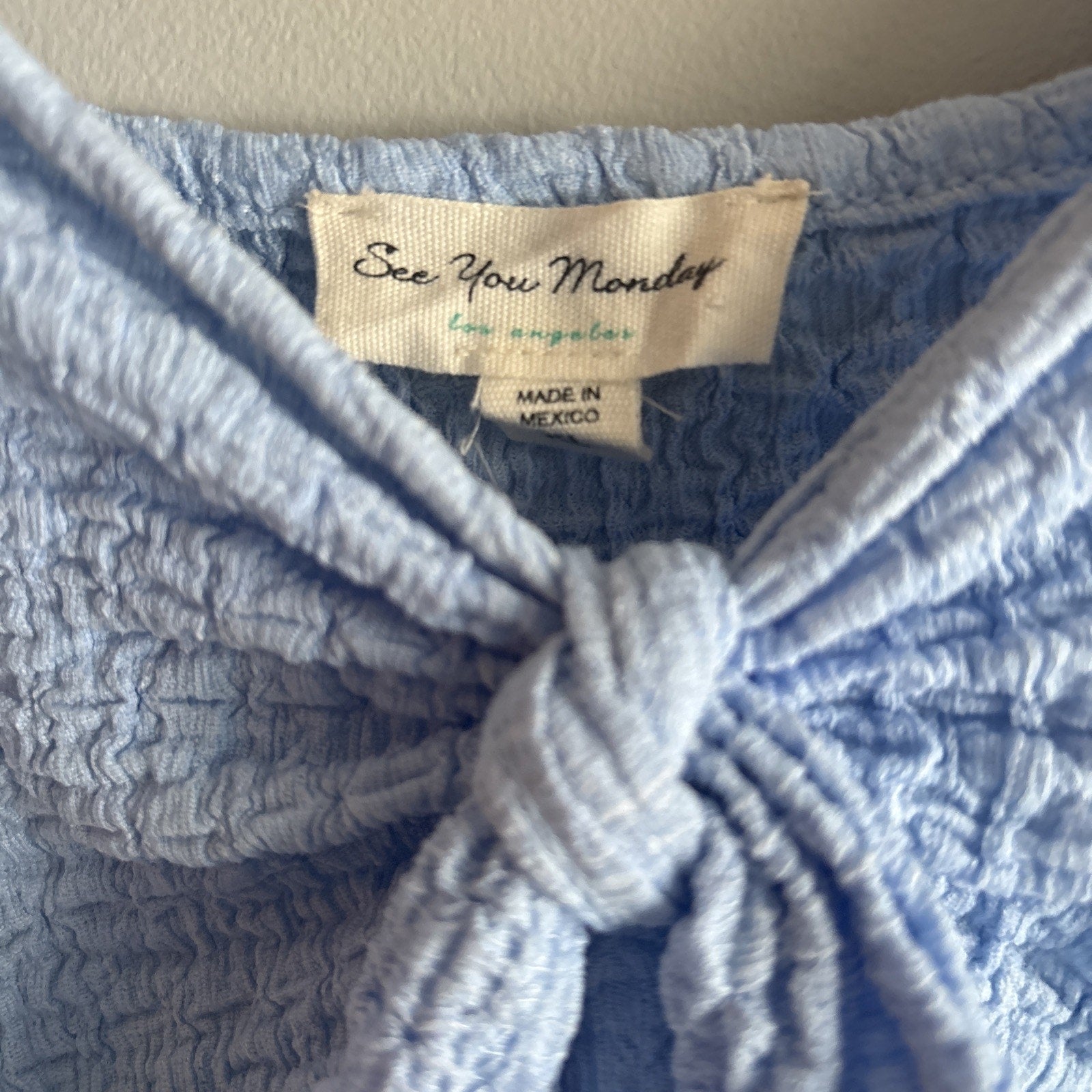 Blue Baby Doll Off The Shoulder Light Weight Dress Size Xl By See You Monday ￼