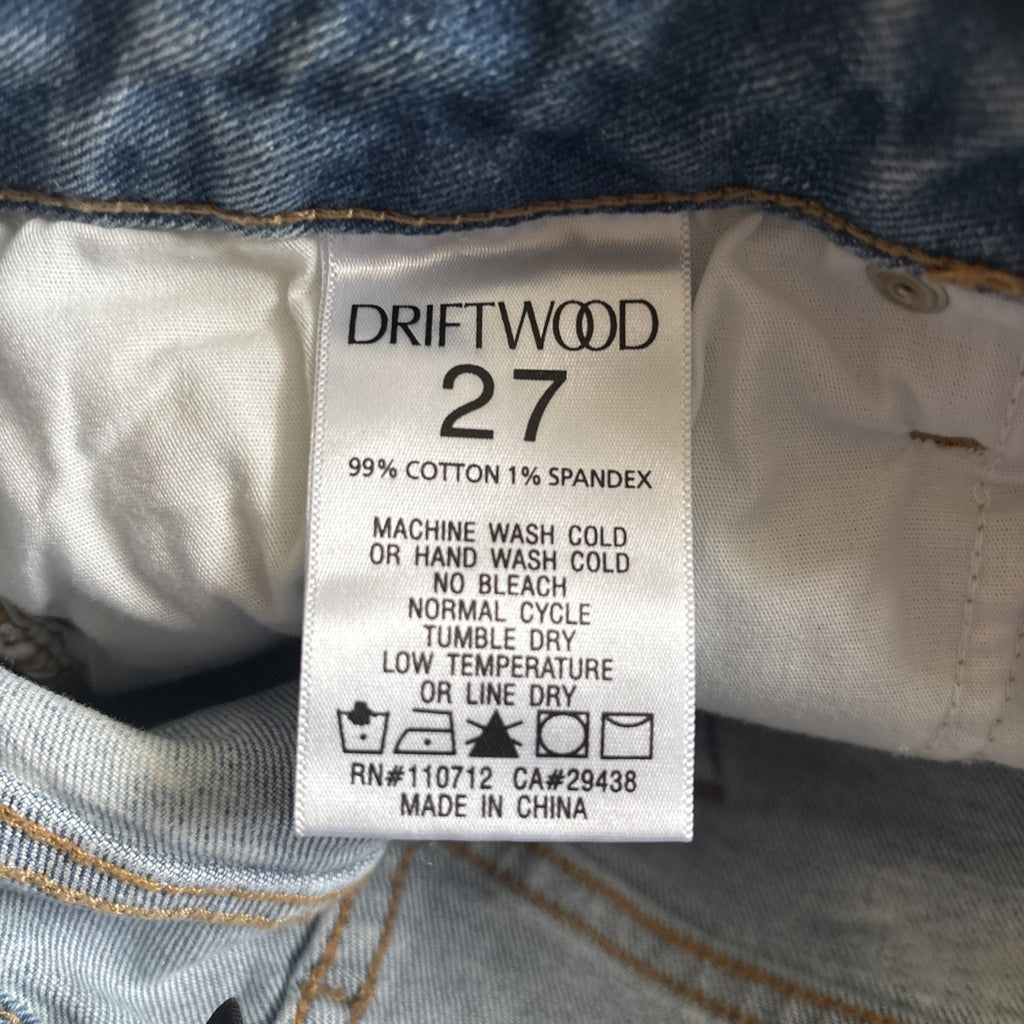 Driftwood Ruby Blue Denim Embroidered mini skirt sz 27 Free People Anthroplogie