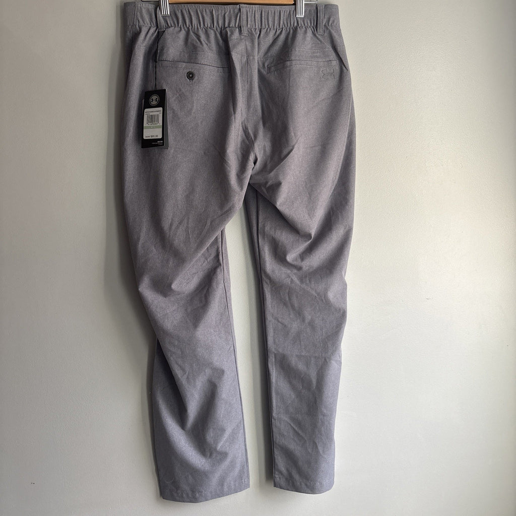 NWT Under Armour Gray Pants Mens Size 34x30 Casual Lightweight Stretch Golf