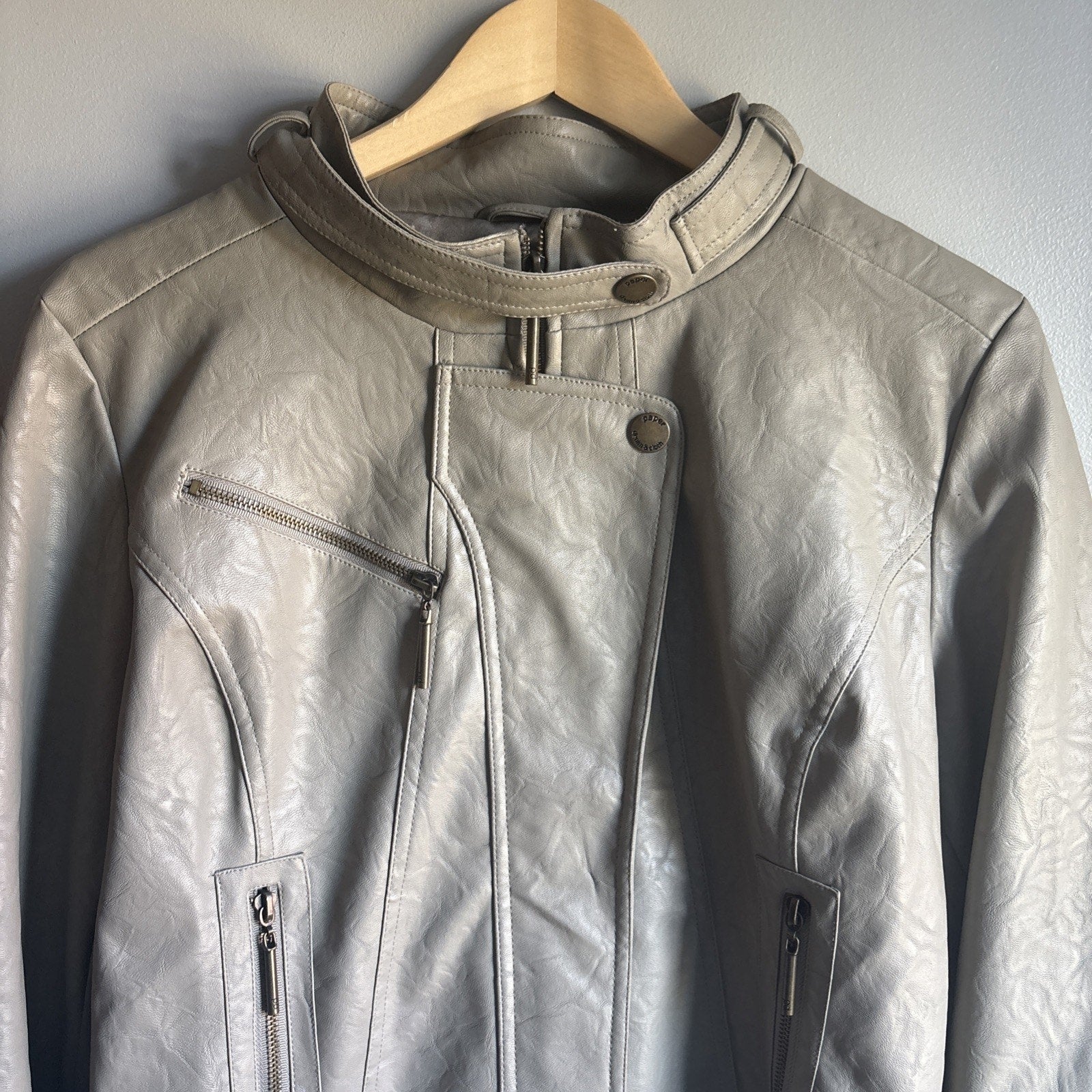 Paper Denim and Cloth Ladies Faux Leather Jacket Size X-Large