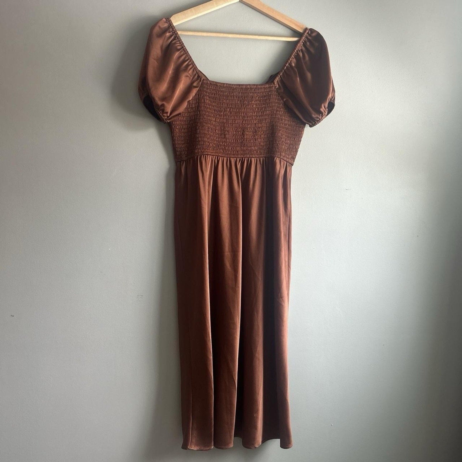 Brown Coffee, Espresso, Color Satin Women’s Dress Size Medium