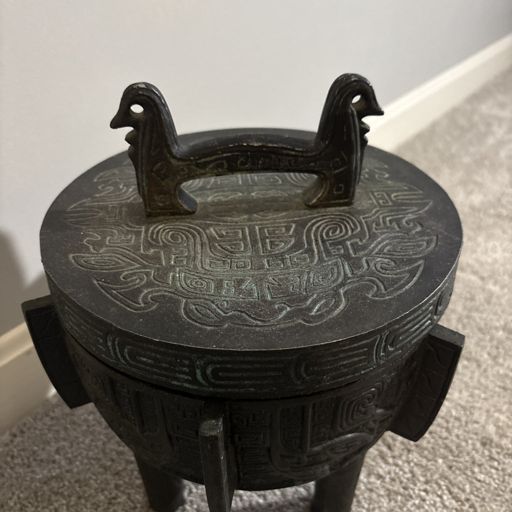 Bronze Tripod Vessel James Mont Style Taiwan Cast Ice Bucket