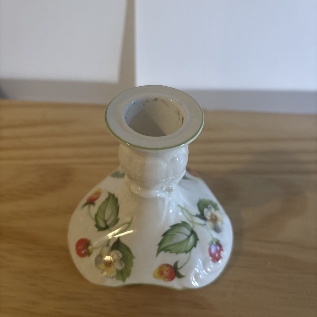 Old Foley James Kent England Strawberry Candle Holder 3.3" tall x 3.4" x 3.5"