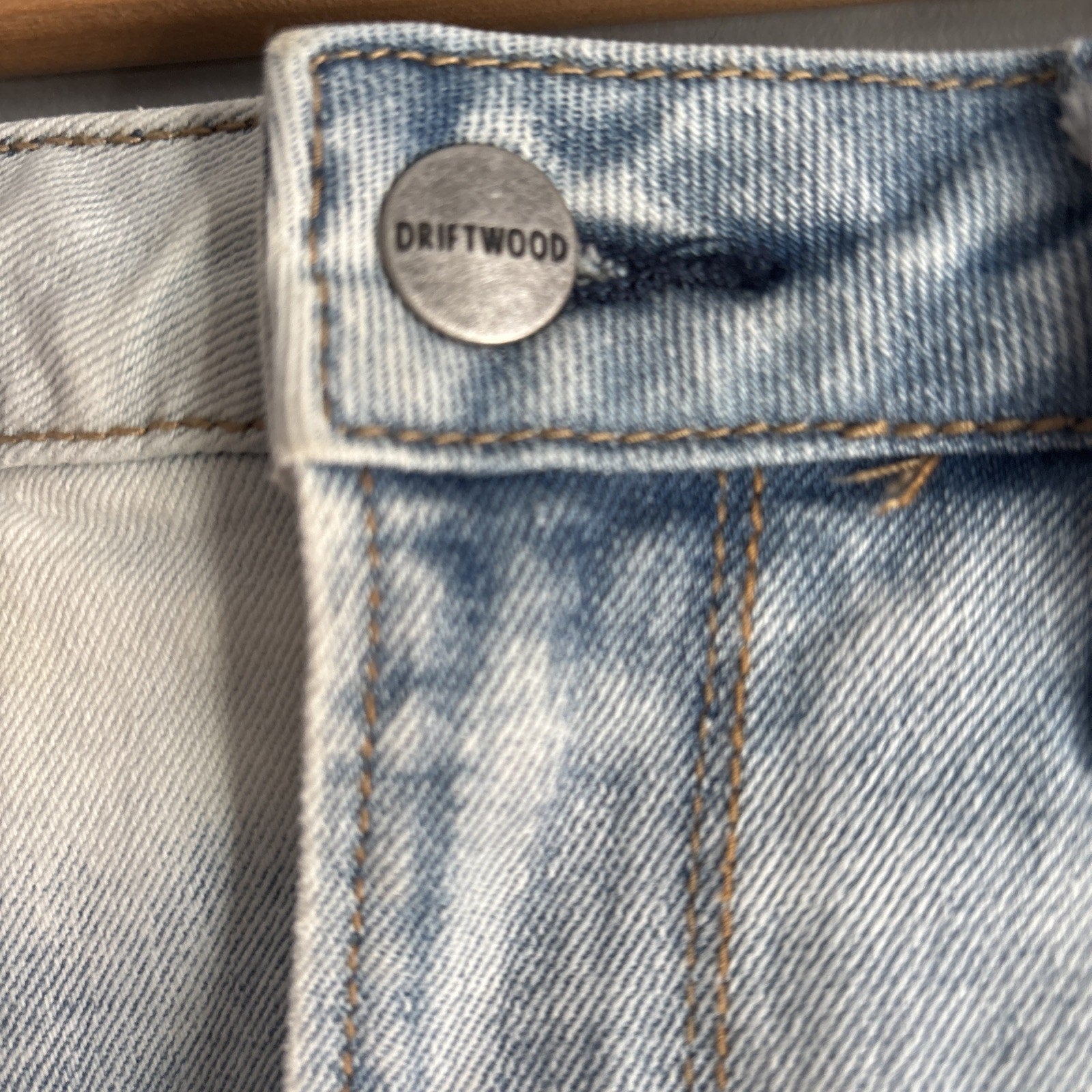 Driftwood Ruby Blue Denim Embroidered mini skirt sz 27 Free People Anthroplogie