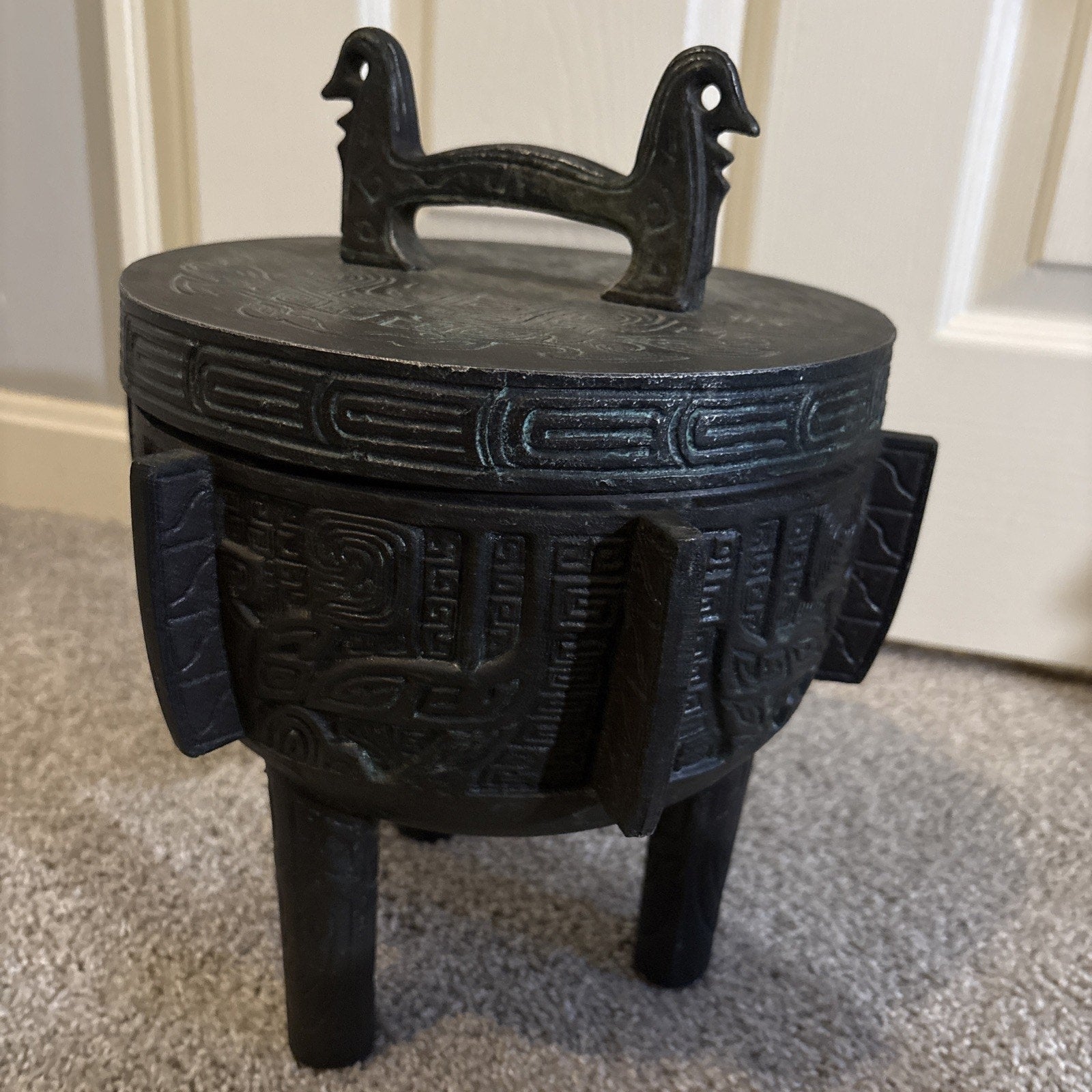 Bronze Tripod Vessel James Mont Style Taiwan Cast Ice Bucket