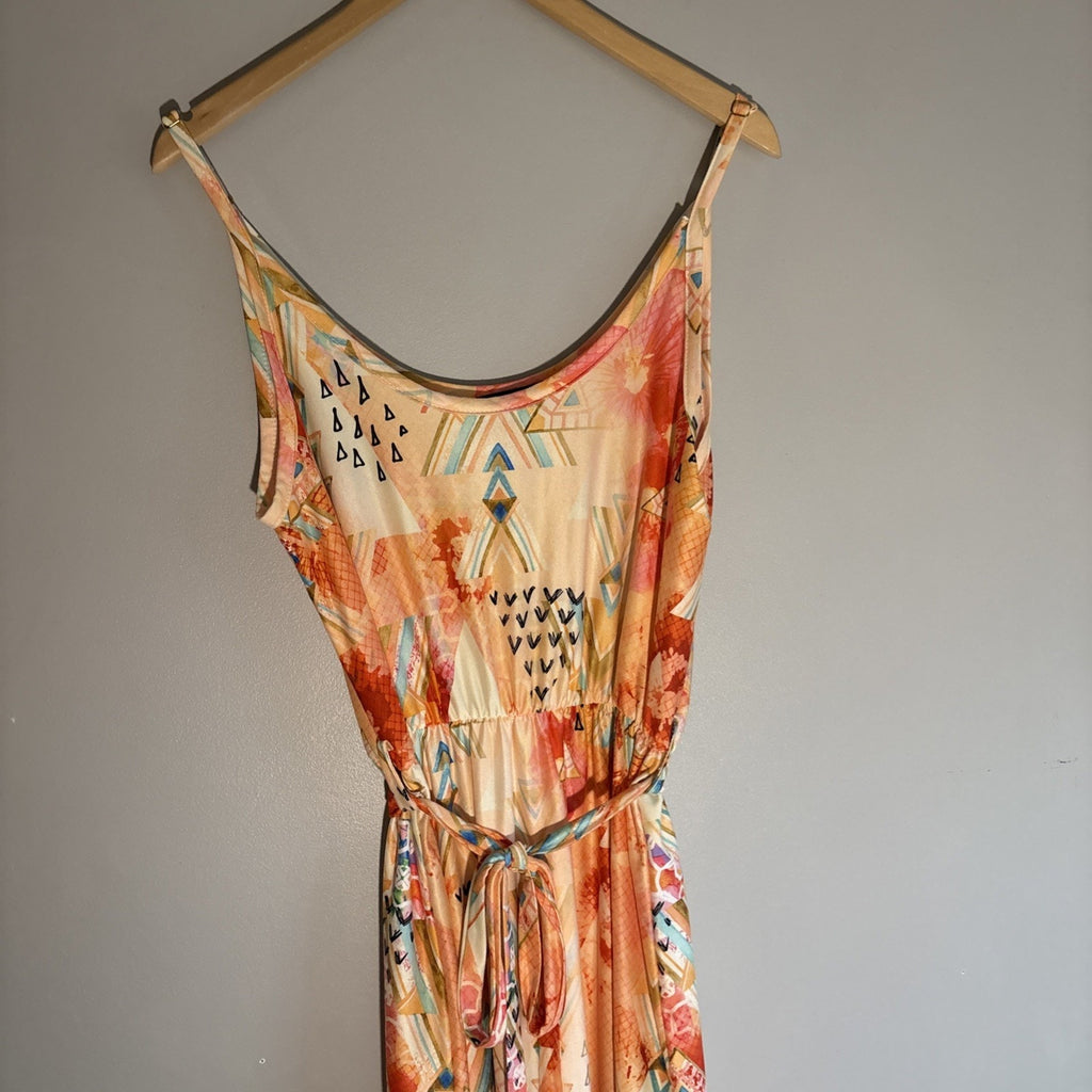 LoveU Dear Maxi Summer Dress orange, coral blue pink EmpireWaist L