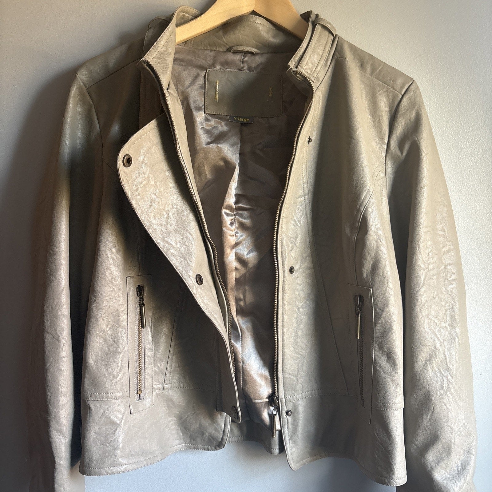 Paper Denim and Cloth Ladies Faux Leather Jacket Size X-Large
